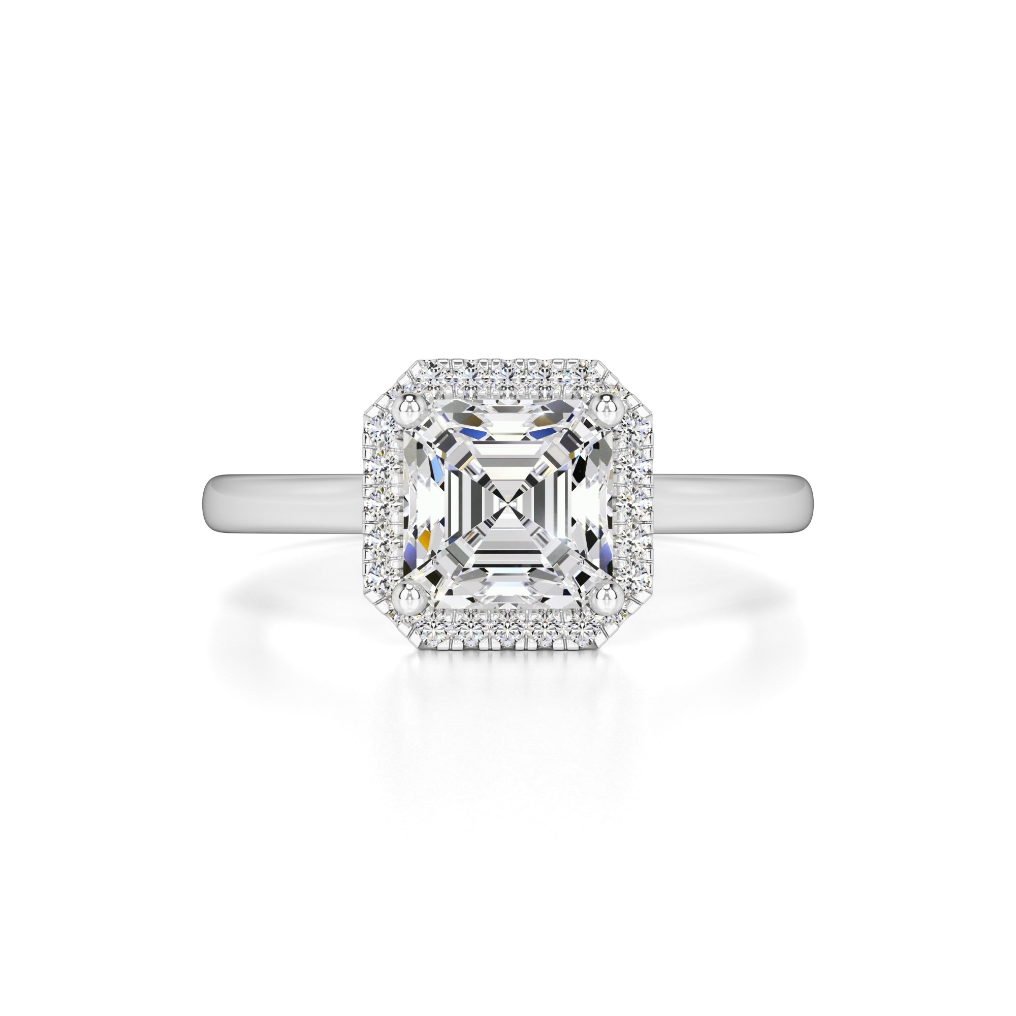 Lennon Moissanite & Lab Grown Diamond Ring | White Gold | 1