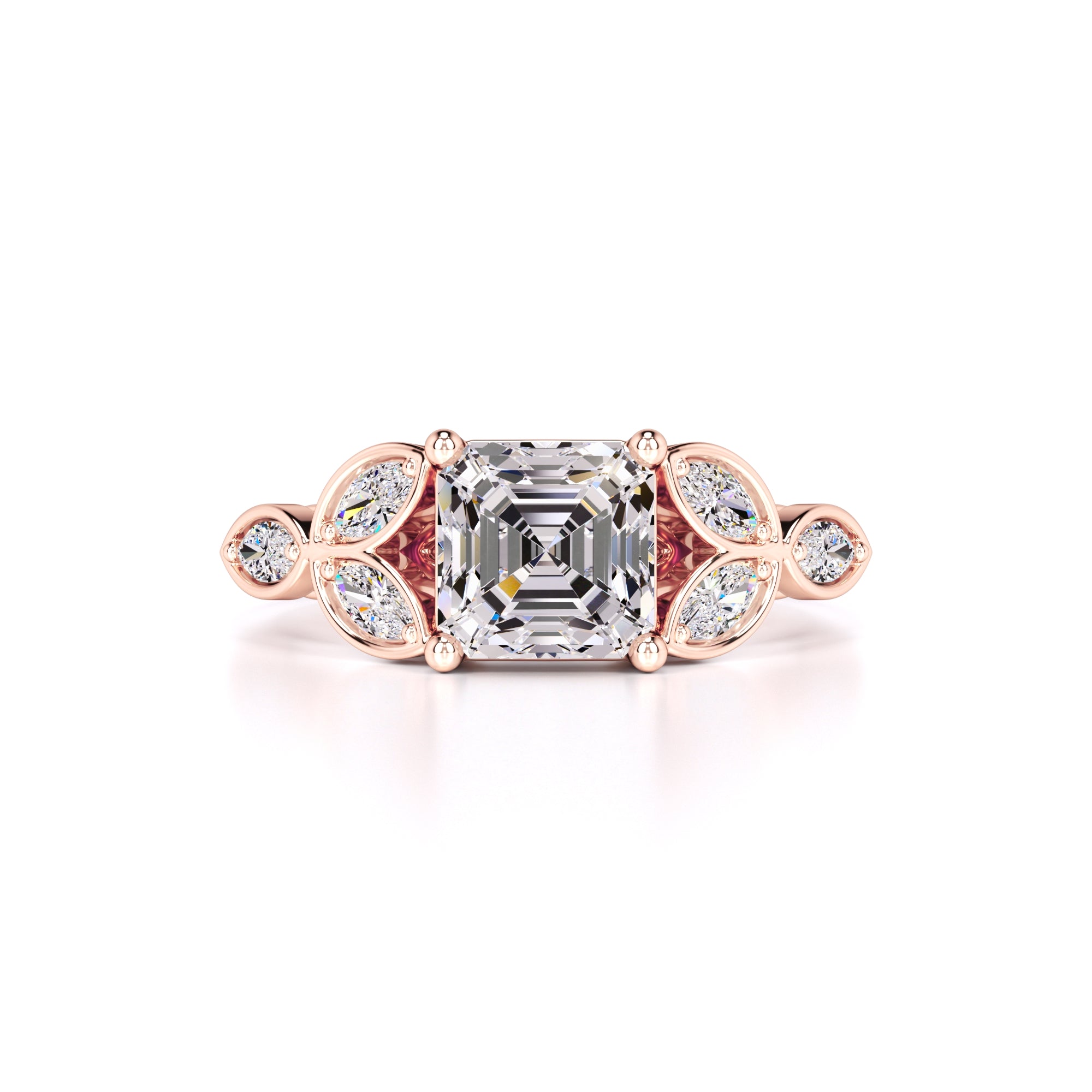 Madilyn Moissanite & Lab Grown Diamond Ring | Rose Gold | 1
