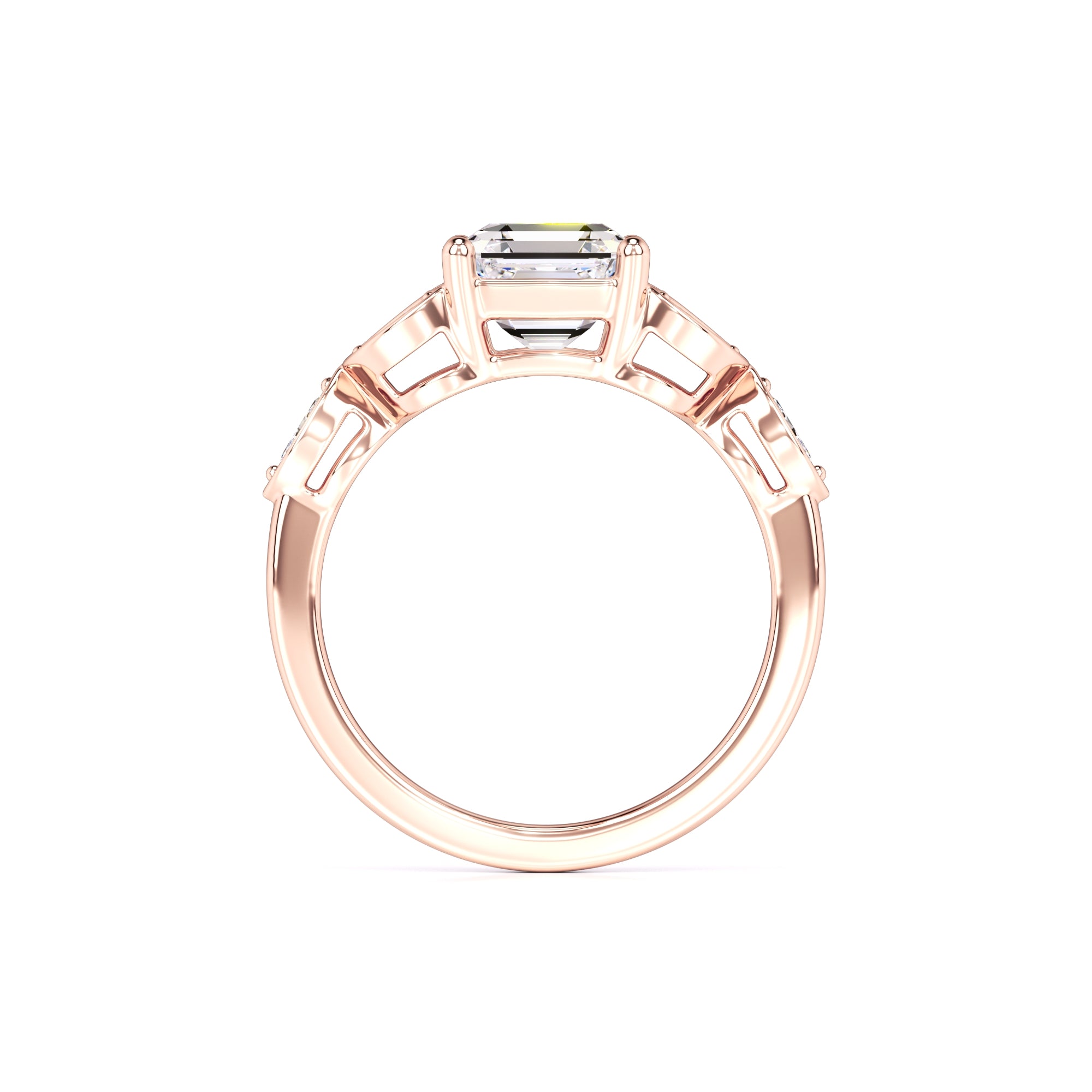 Madilyn Moissanite & Lab Grown Diamond Ring | Rose Gold | 4