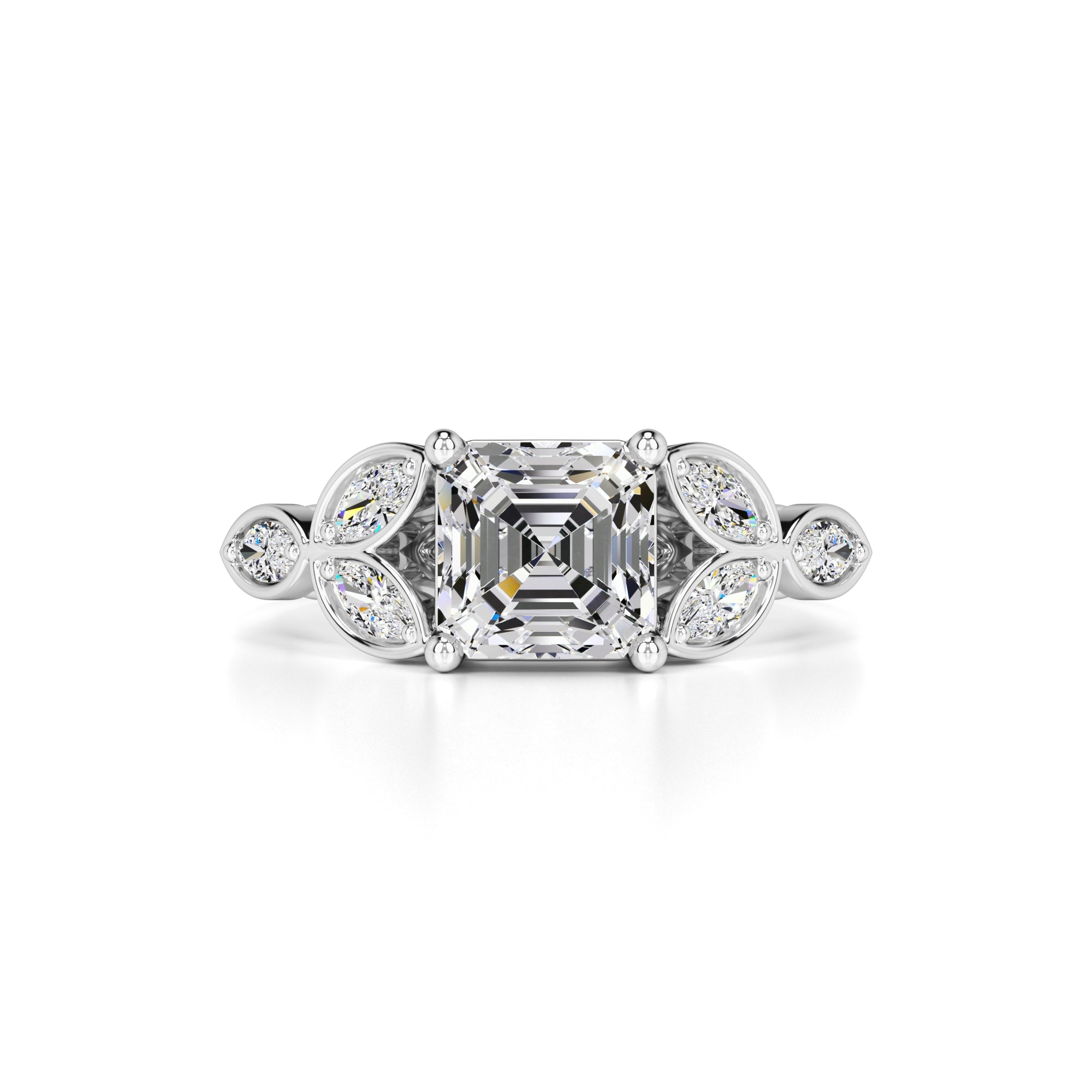 Madilyn Moissanite & Lab Grown Diamond Ring | White Gold | 1