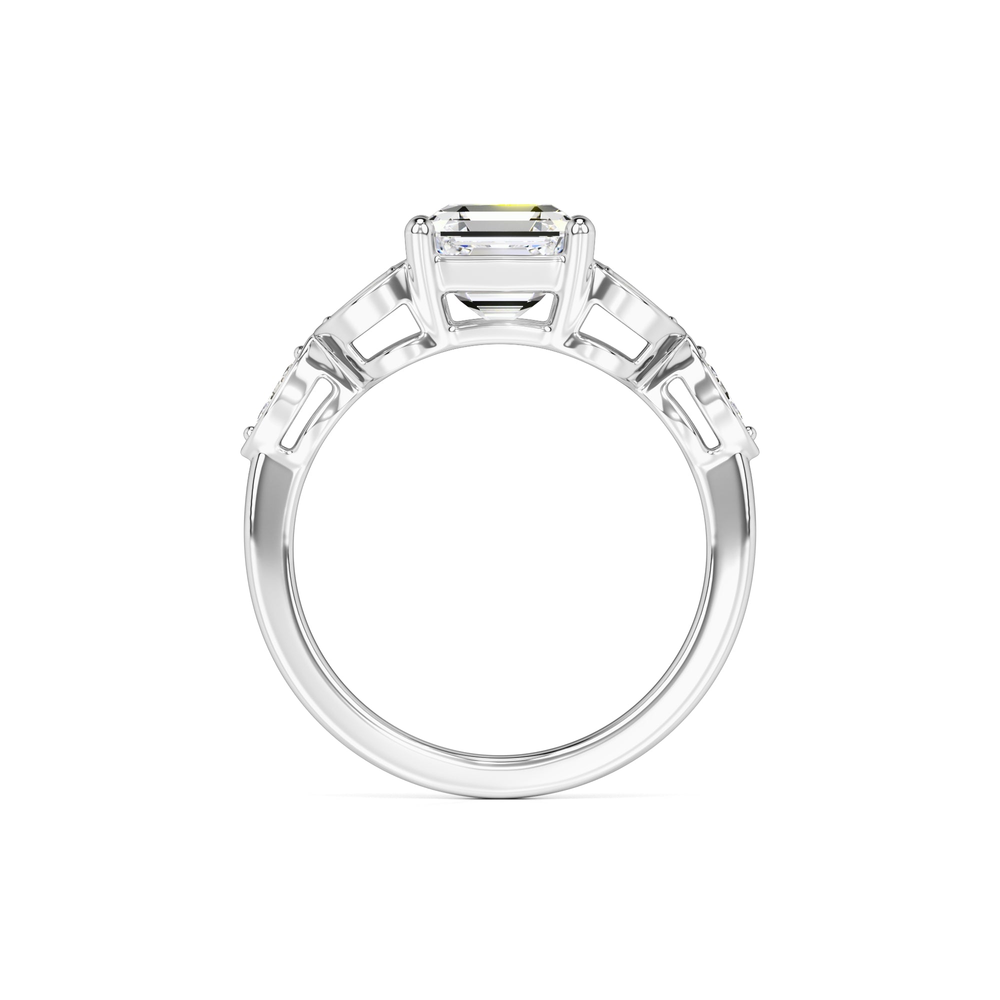 Madilyn Moissanite & Lab Grown Diamond Ring | White Gold | 4