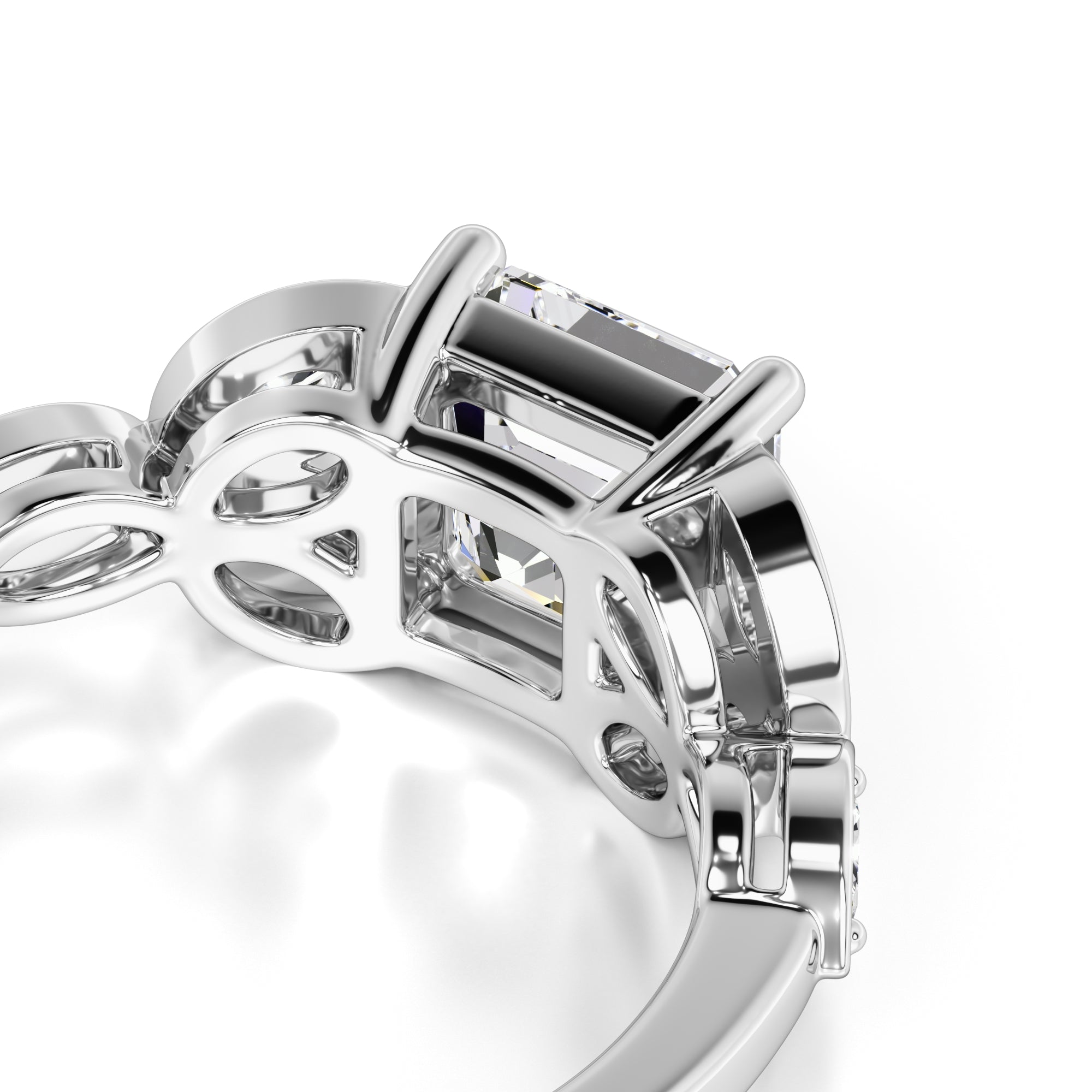 Madilyn Moissanite & Lab Grown Diamond Ring | White Gold | 2