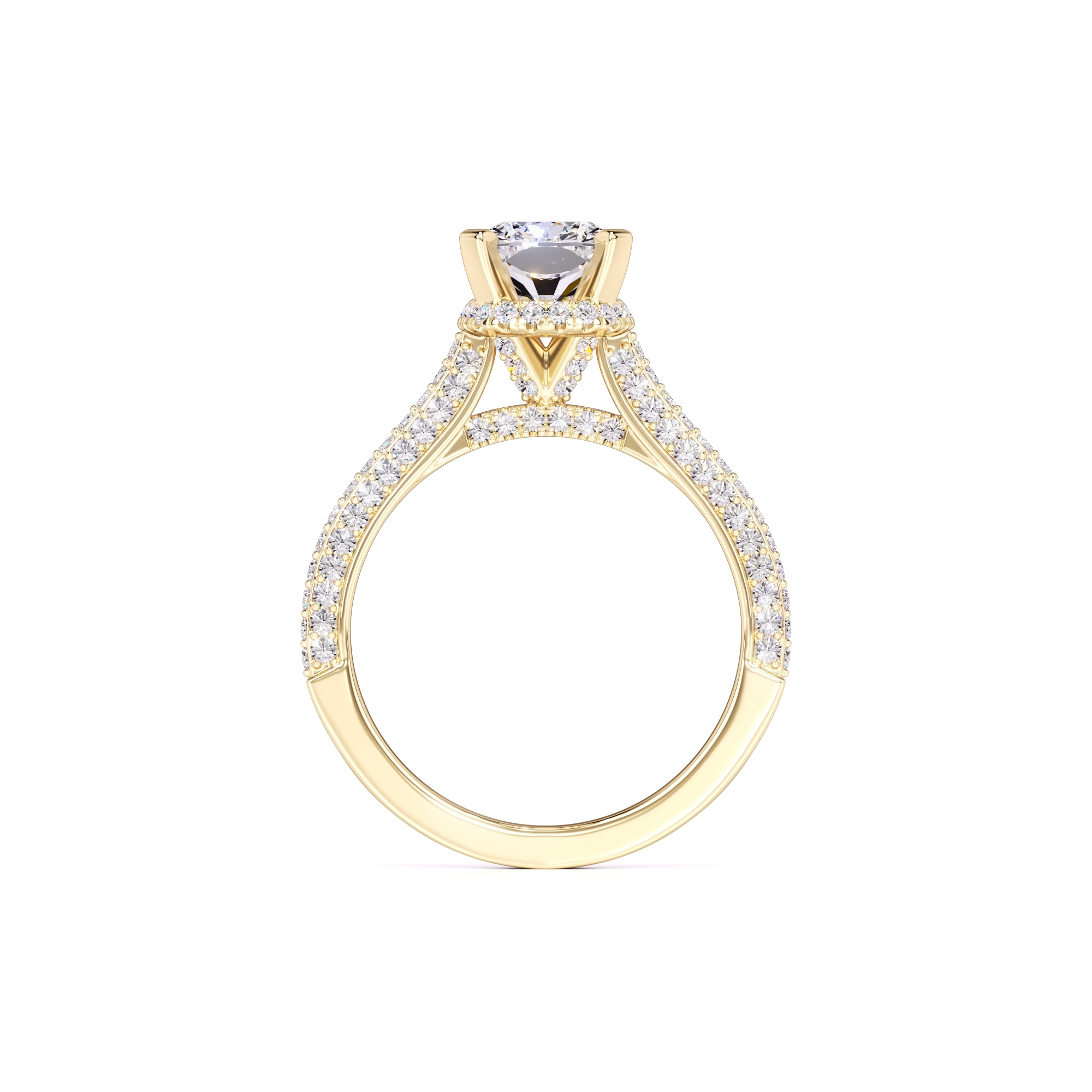 Everleigh Moissanite & Lab Grown Diamond Ring | Yellow Gold | 4