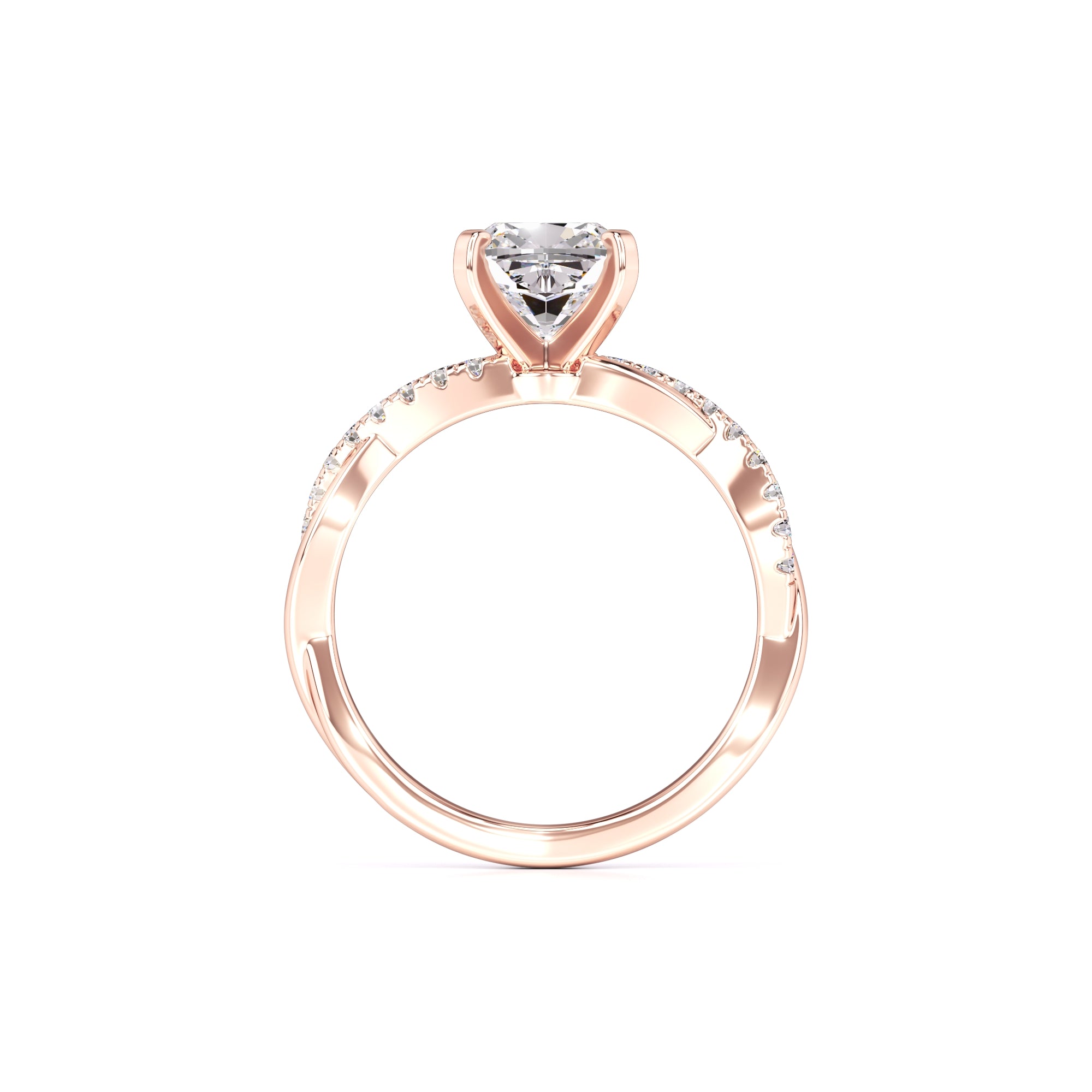 Lyla Moissanite & Lab Grown Diamond Ring | Rose Gold | 4