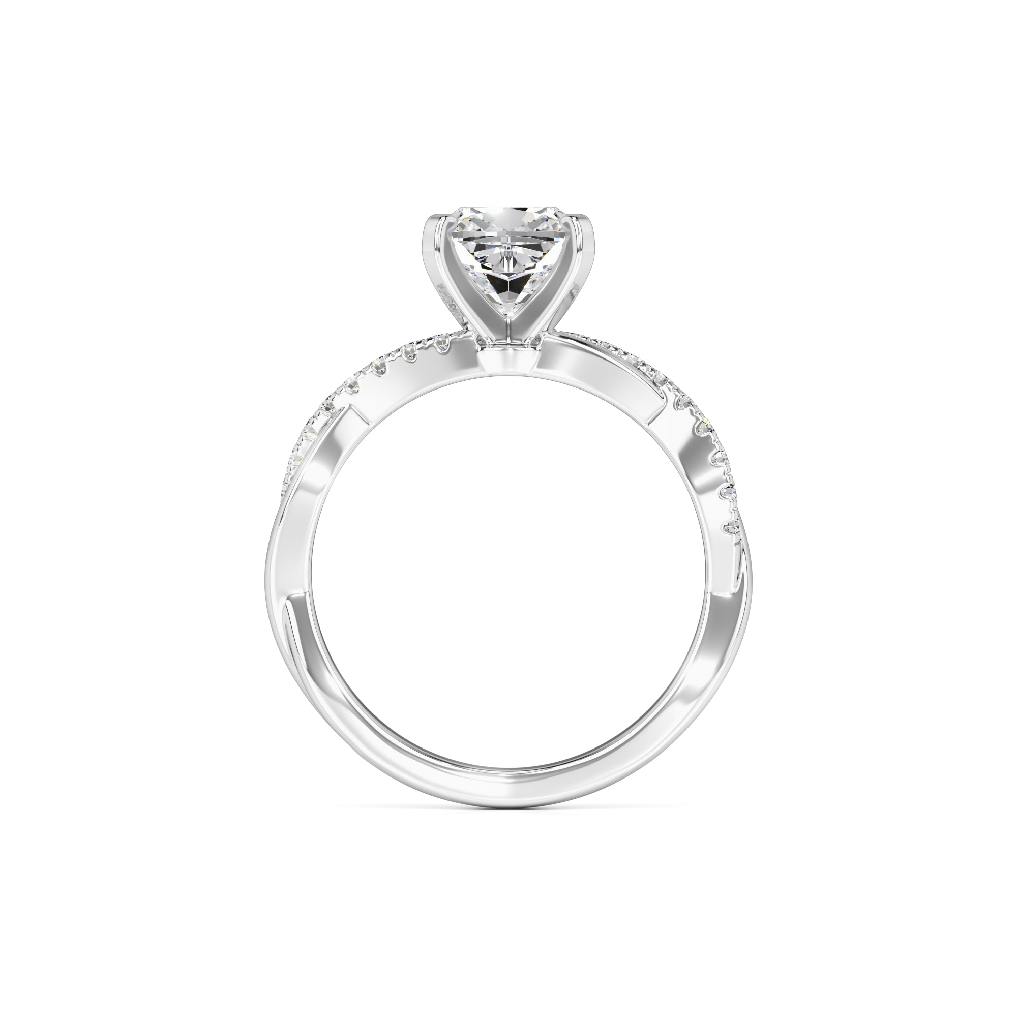 Lyla Moissanite & Lab Grown Diamond Ring | White Gold | 4