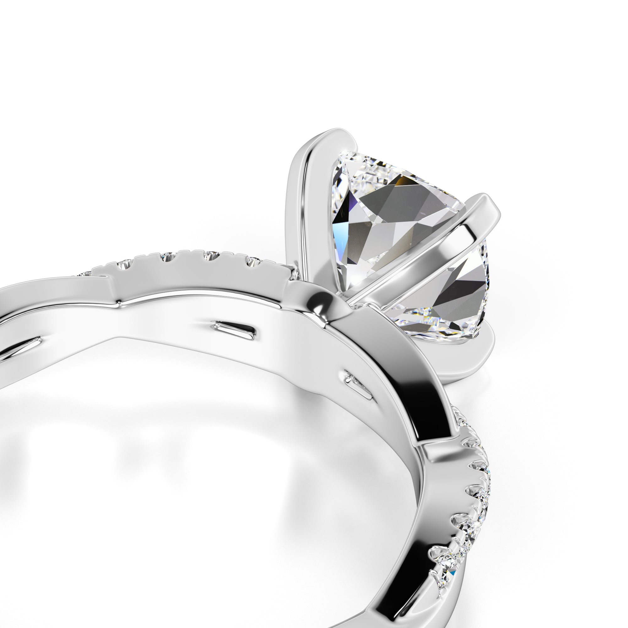 Lyla Moissanite & Lab Grown Diamond Ring | White Gold | 2