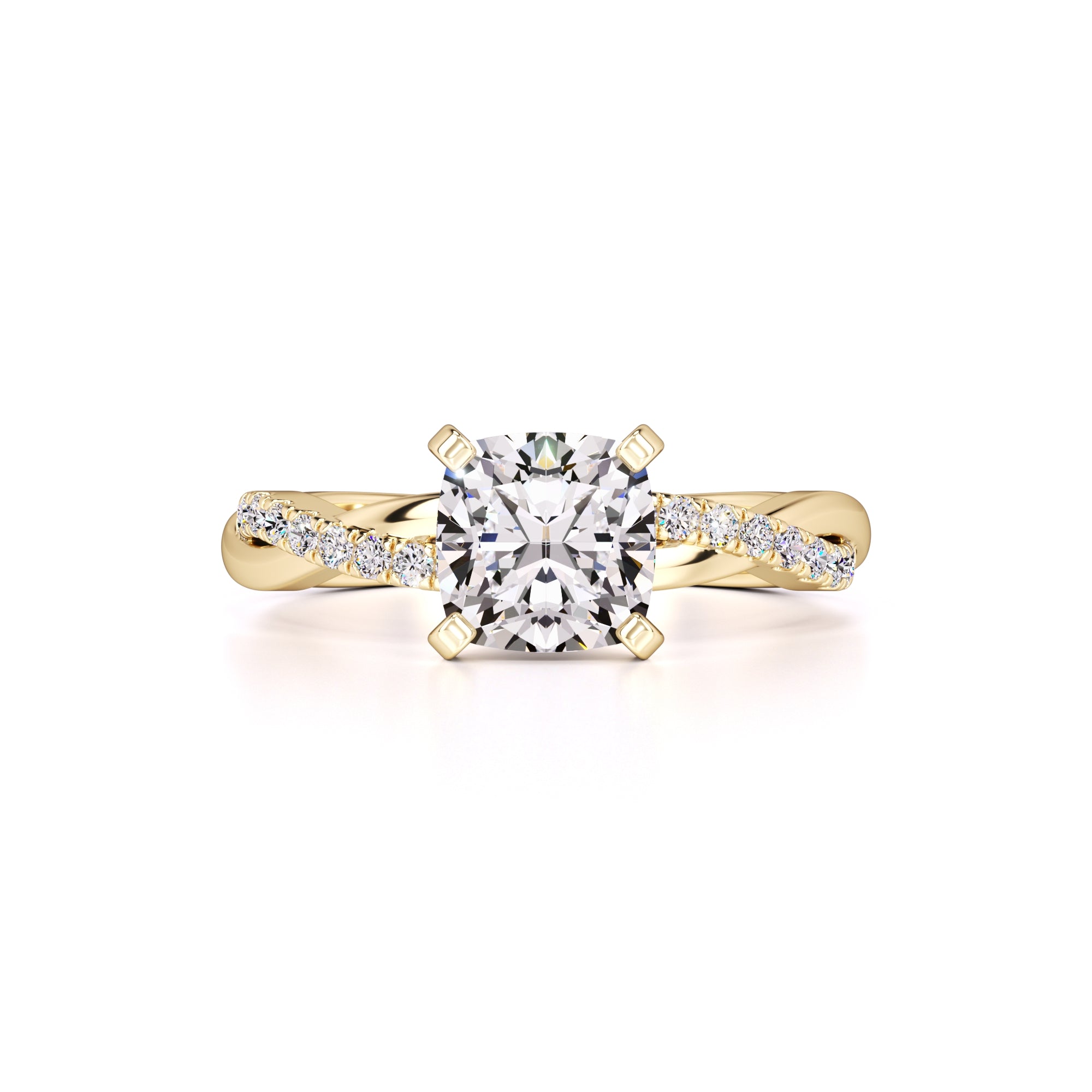 Lyla Moissanite & Lab Grown Diamond Ring | Yellow Gold | 1