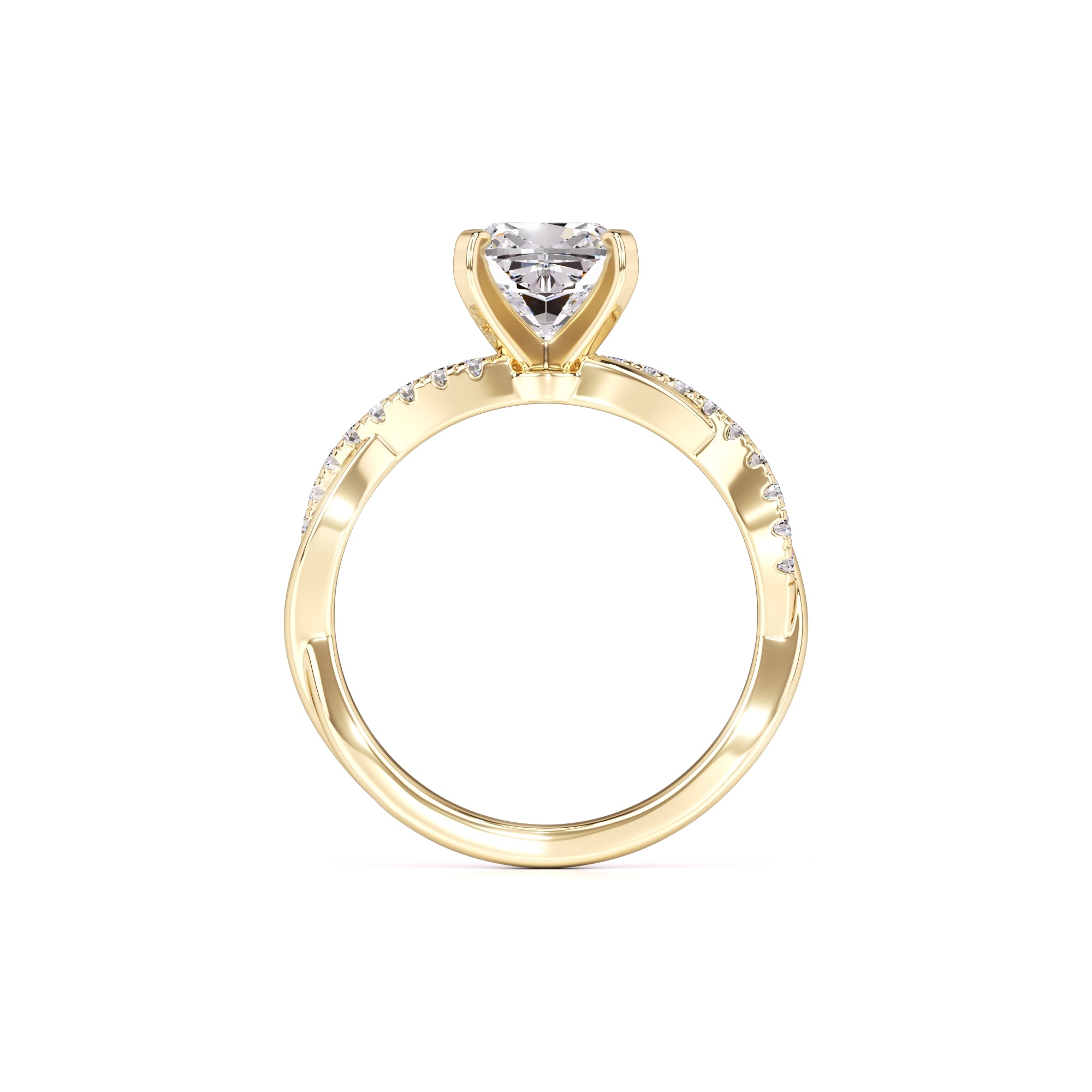 Lyla Moissanite & Lab Grown Diamond Ring | Yellow Gold | 4