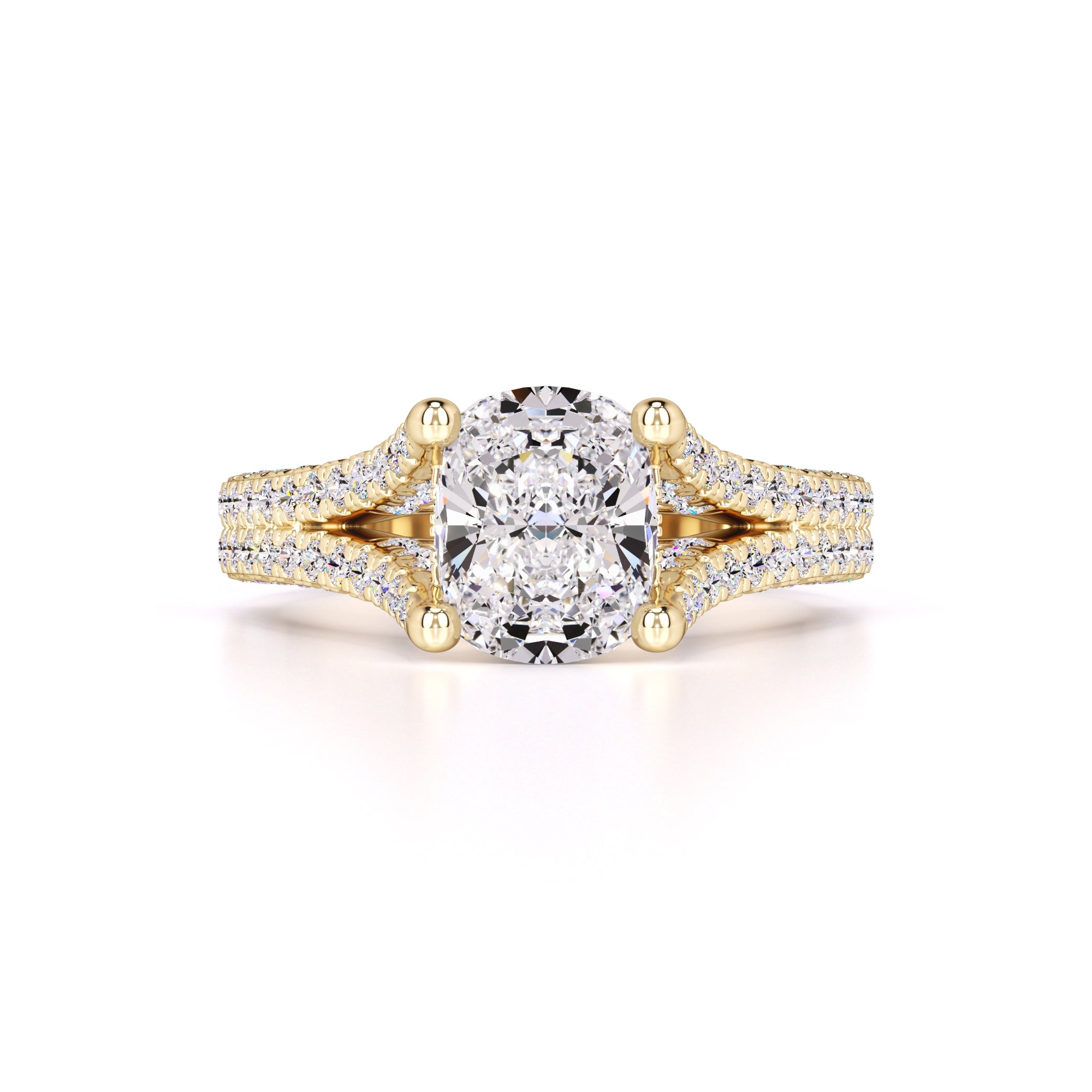 Rylee Moissanite & Lab Grown Diamond Ring | Yellow Gold | 1