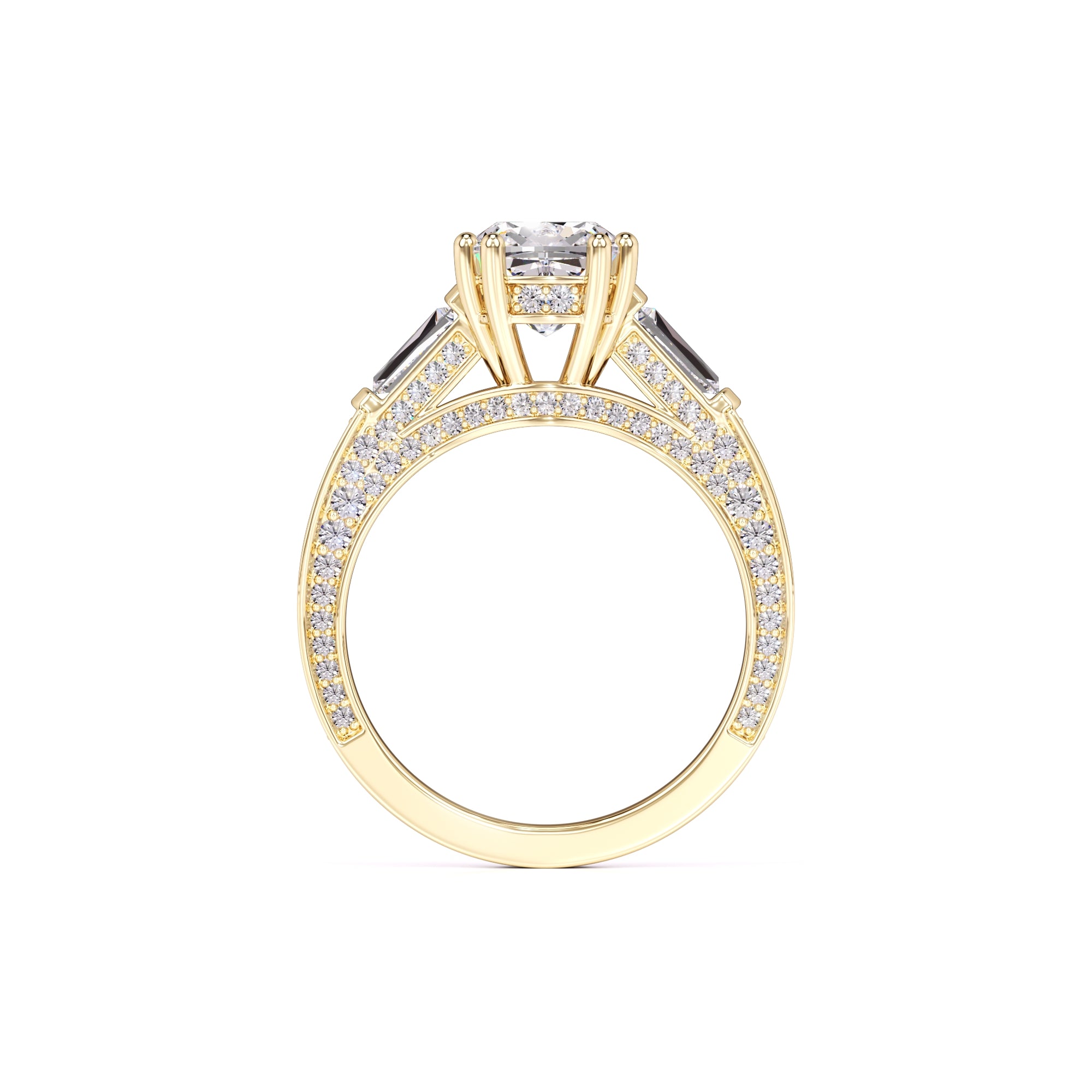 Raelynn Moissanite & Lab Grown Diamond Ring | Yellow Gold | 4