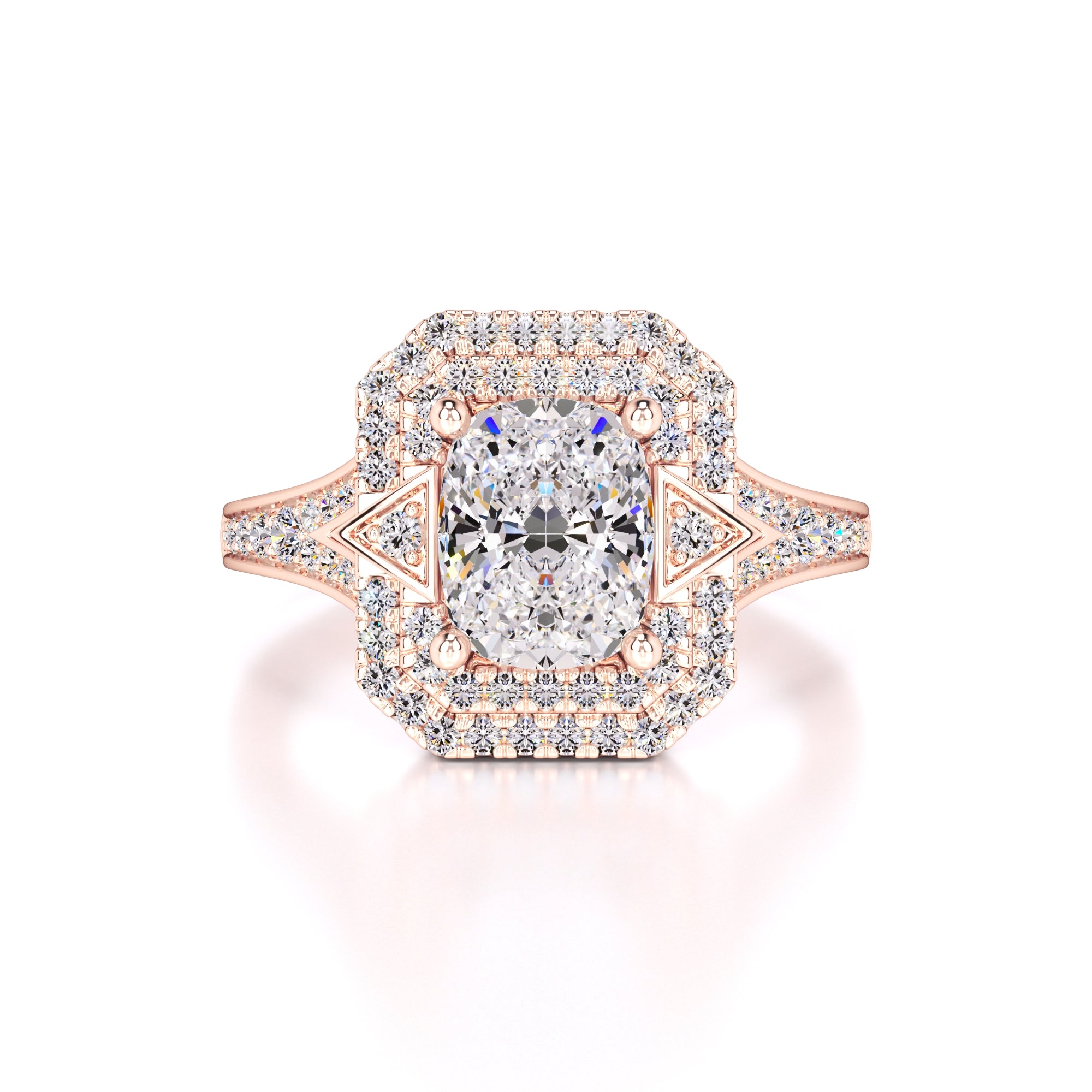 Camille Moissanite & Lab Grown Diamond Ring | Rose Gold | 1