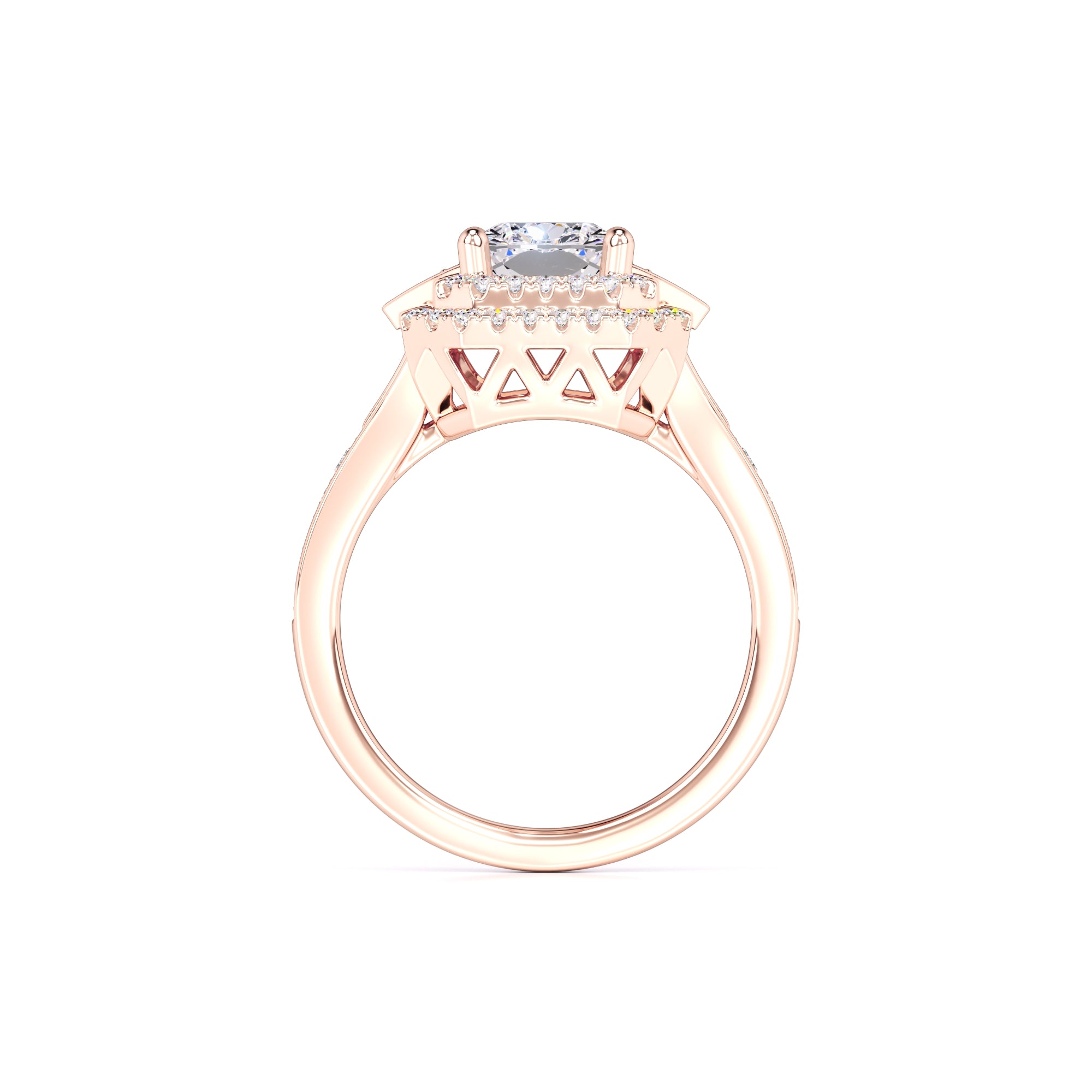 Camille Moissanite & Lab Grown Diamond Ring | Rose Gold | 4