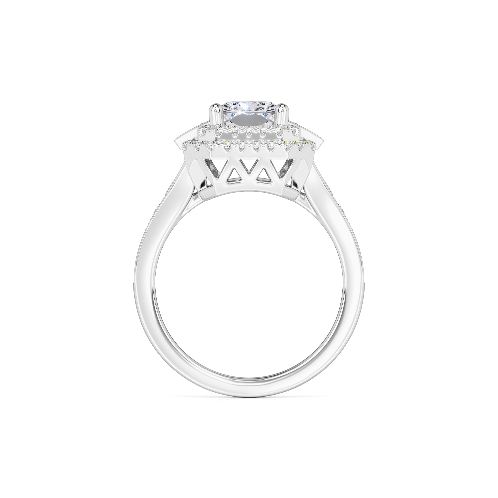 Camille Moissanite & Lab Grown Diamond Ring | White Gold | 4