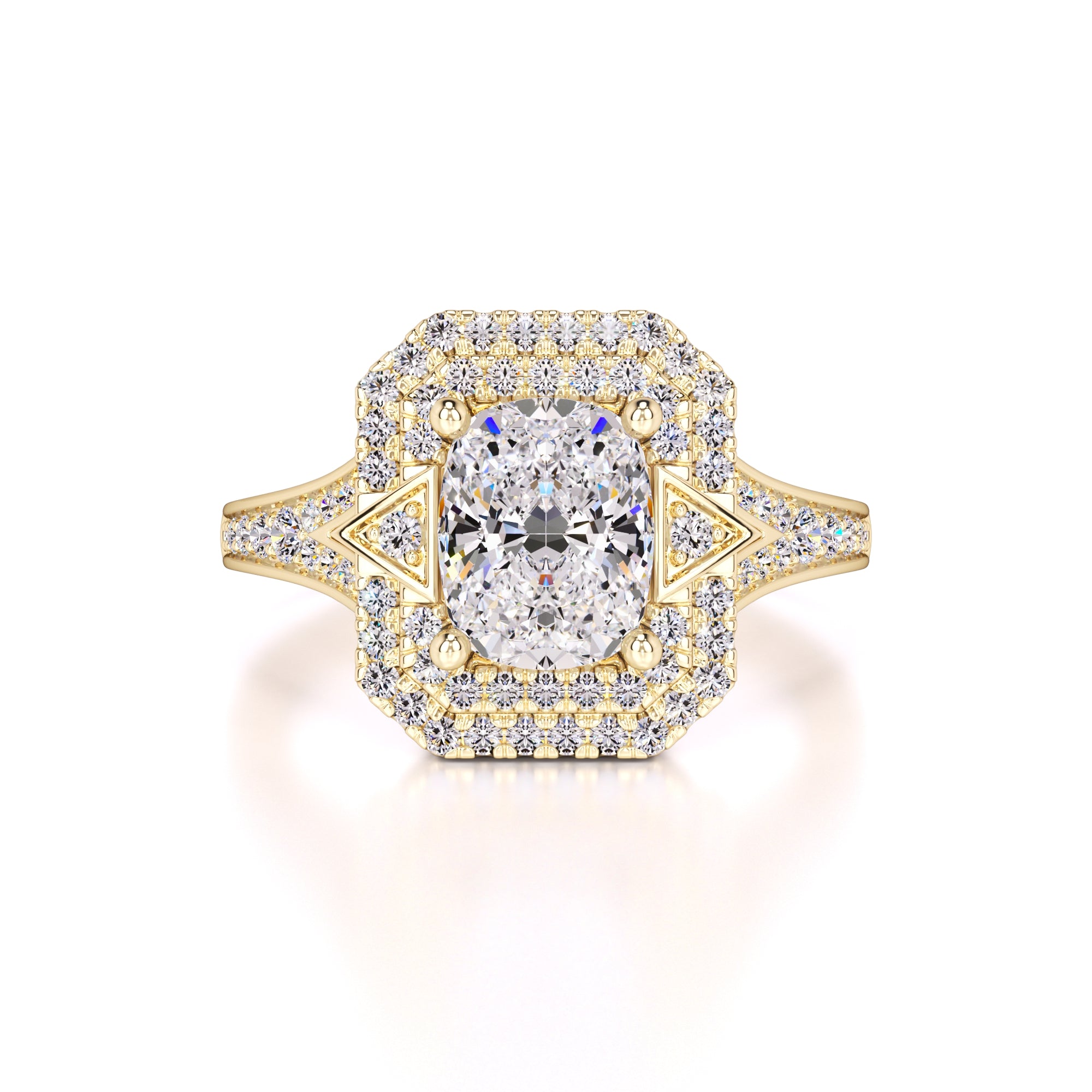 Camille Moissanite & Lab Grown Diamond Ring | Yellow Gold | 1