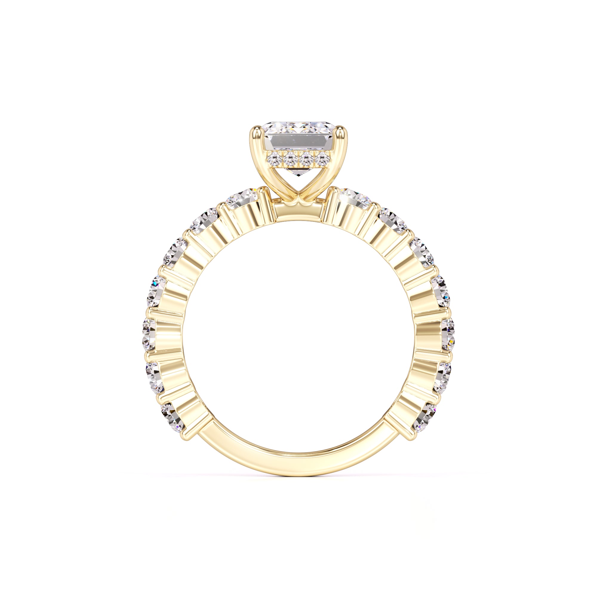Carly Moissanite & Lab Grown Diamond Ring | Yellow Gold | 4