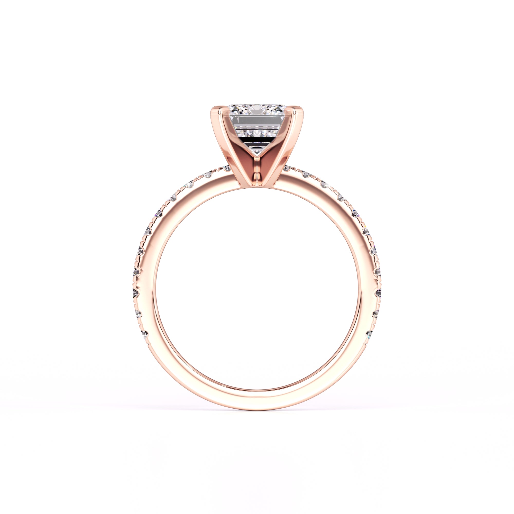 Peyton Moissanite & Lab Grown Diamond Ring | Rose Gold | 4