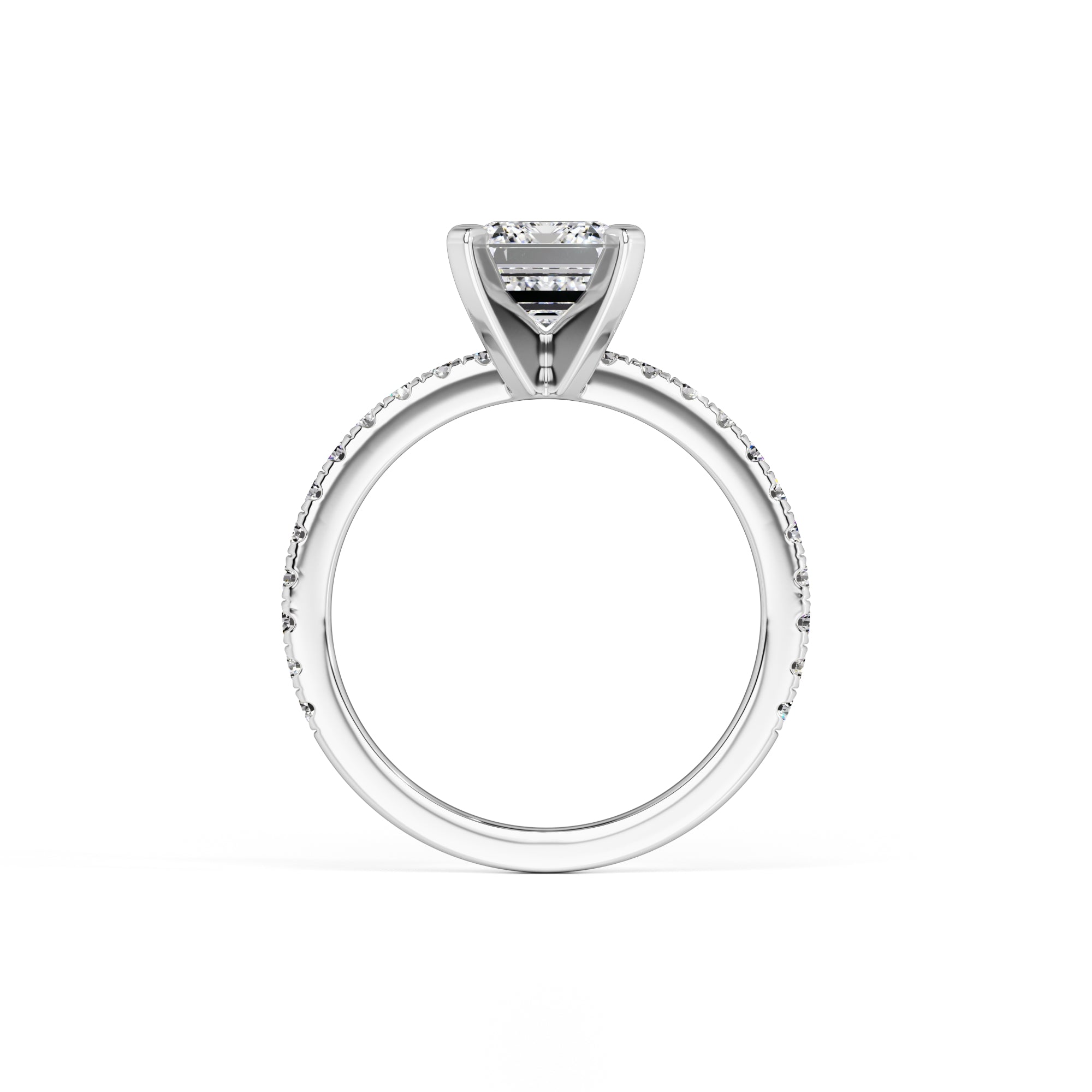 Peyton Moissanite & Lab Grown Diamond Ring | White Gold | 4