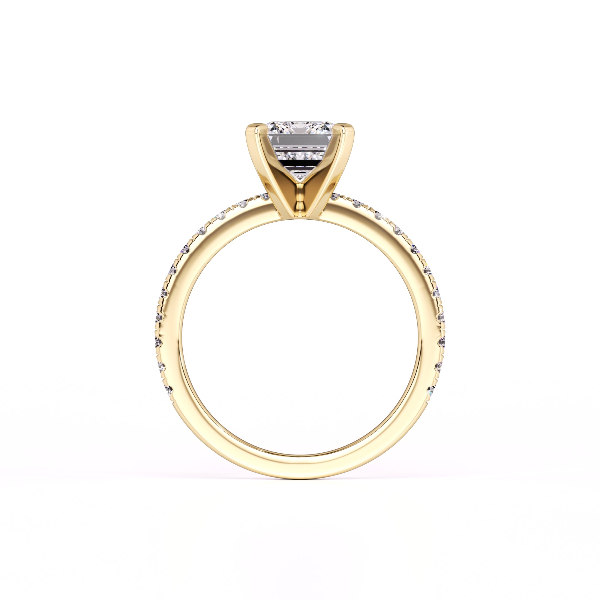 Peyton Moissanite & Lab Grown Diamond Ring | Yellow Gold | 4