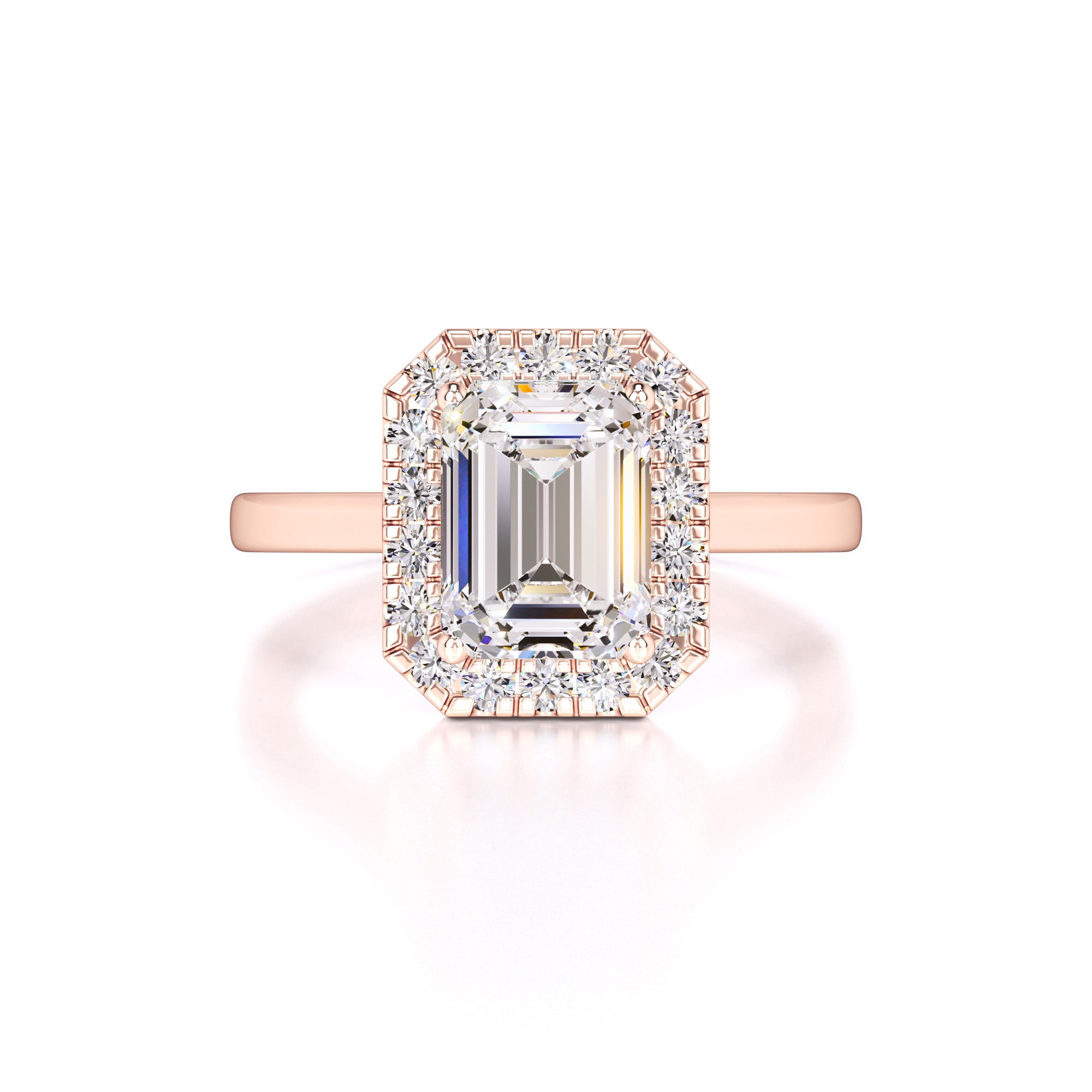 Kelsey Moissanite & Lab Grown Diamond Ring | Rose Gold | 1