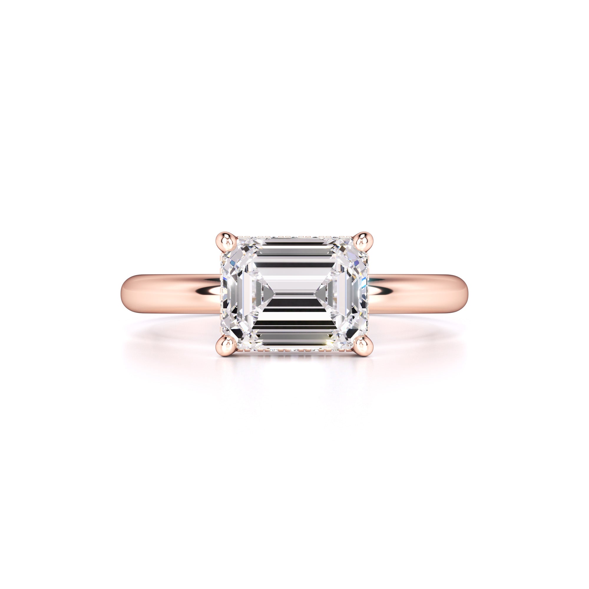 Riley Moissanite & Lab Grown Diamond Ring | Rose Gold | 1