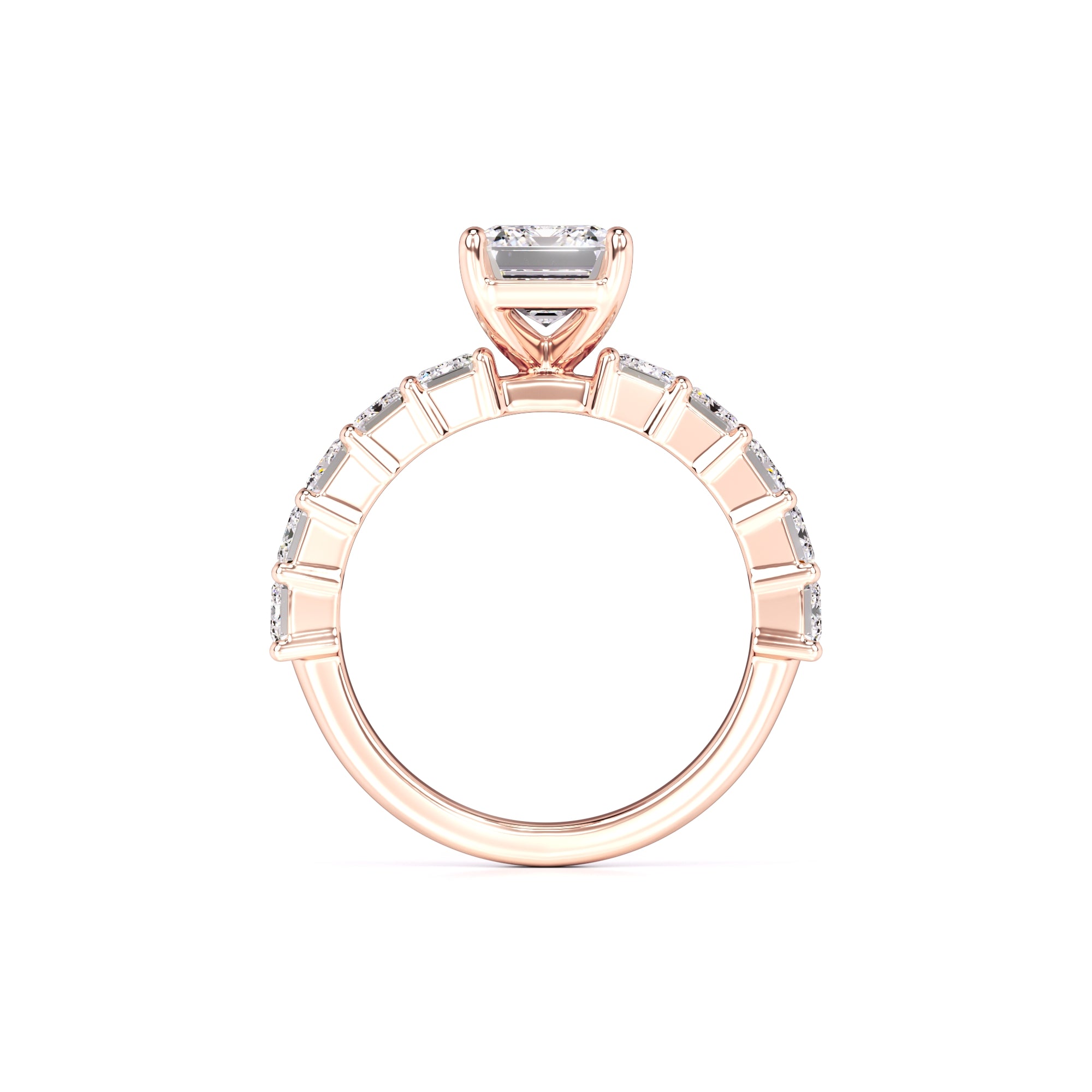 Brooklynn Moissanite & Lab Grown Diamond Ring | Rose Gold | 4