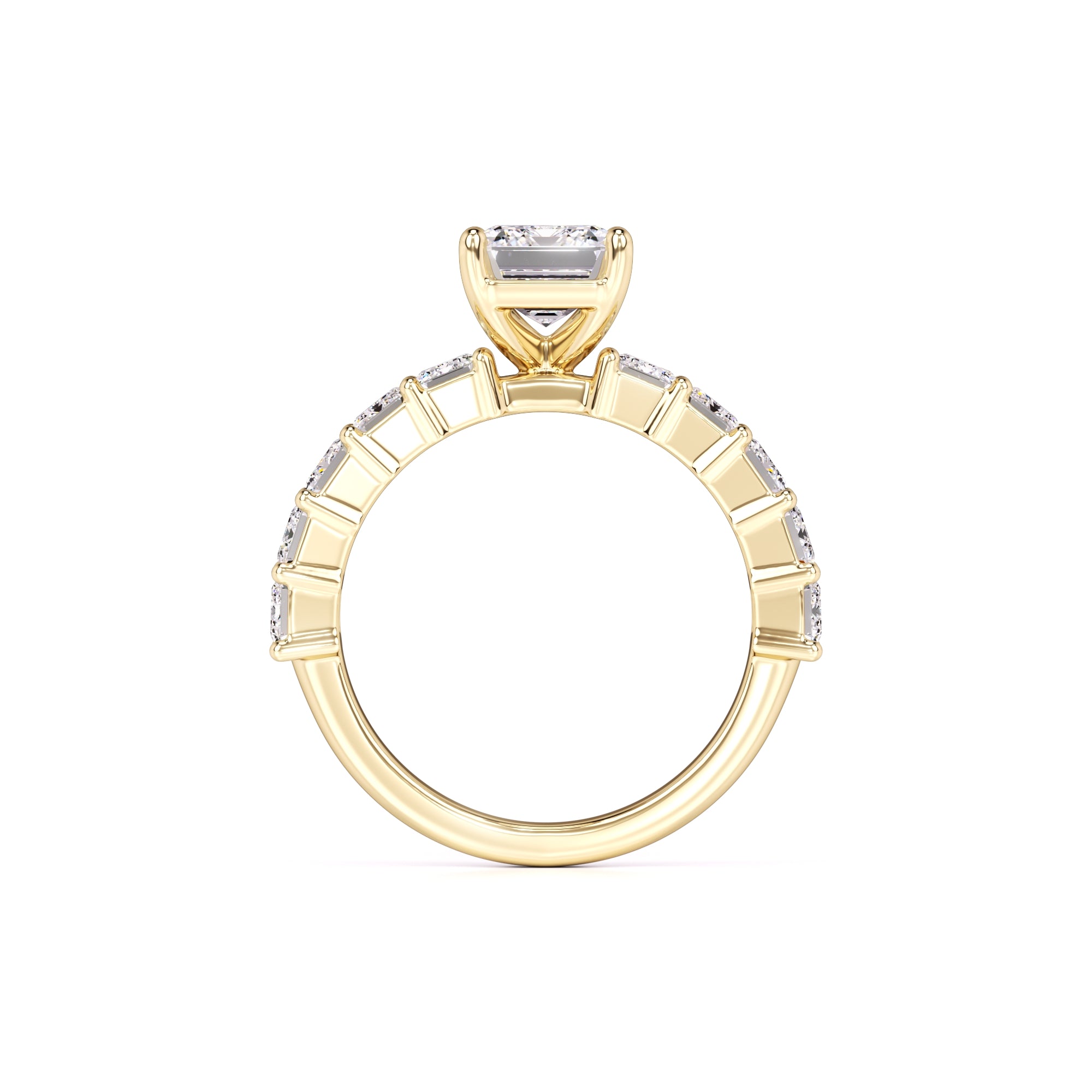 Brooklynn Moissanite & Lab Grown Diamond Ring | Yellow Gold | 4