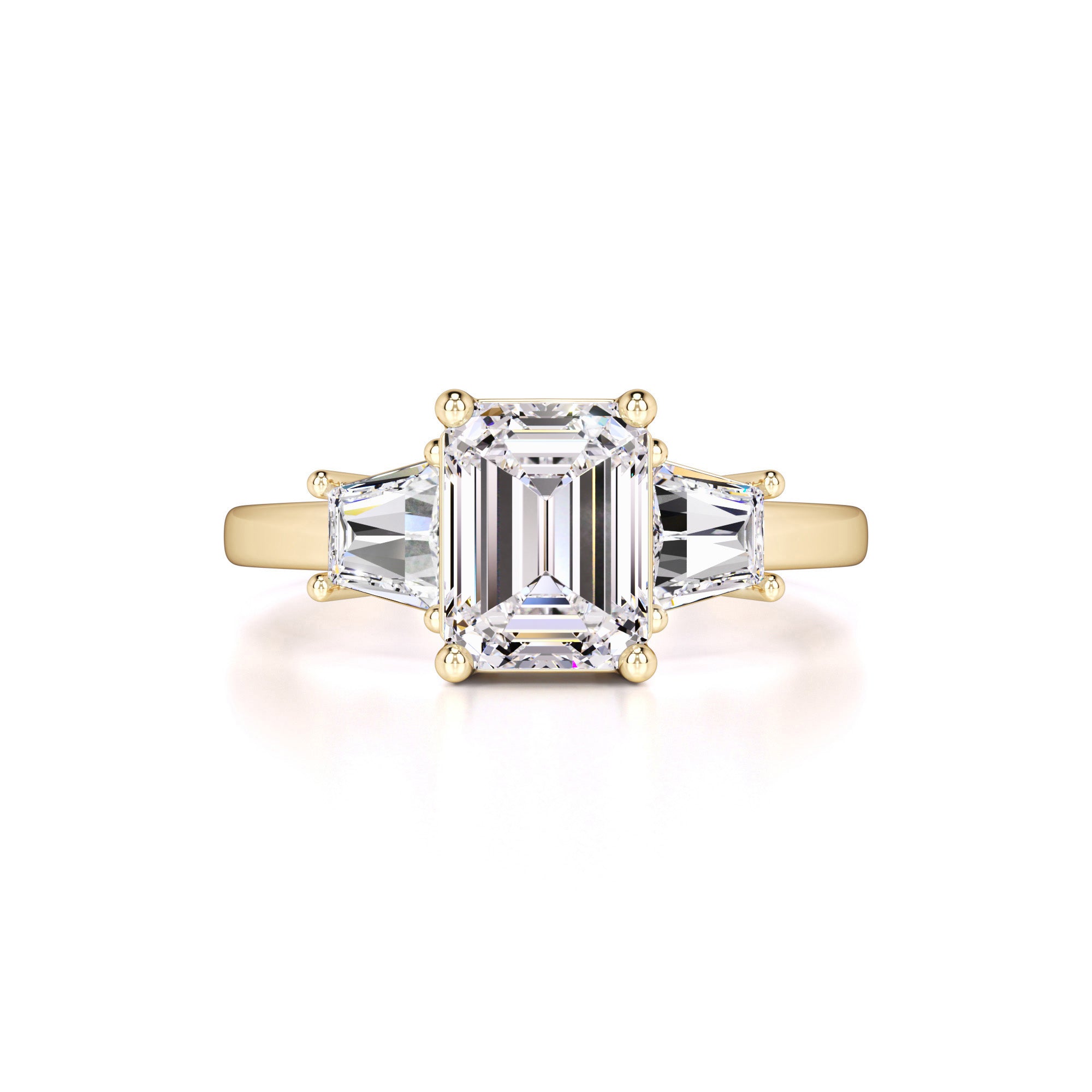 Whitney Moissanite & Lab Grown Diamond Ring | Yellow Gold | 1