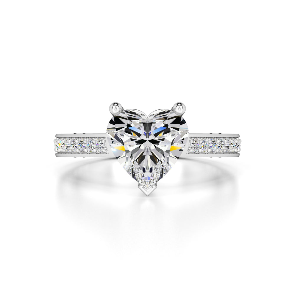 Ellie Moissanite & Lab Grown Diamond Ring | White Gold | 1