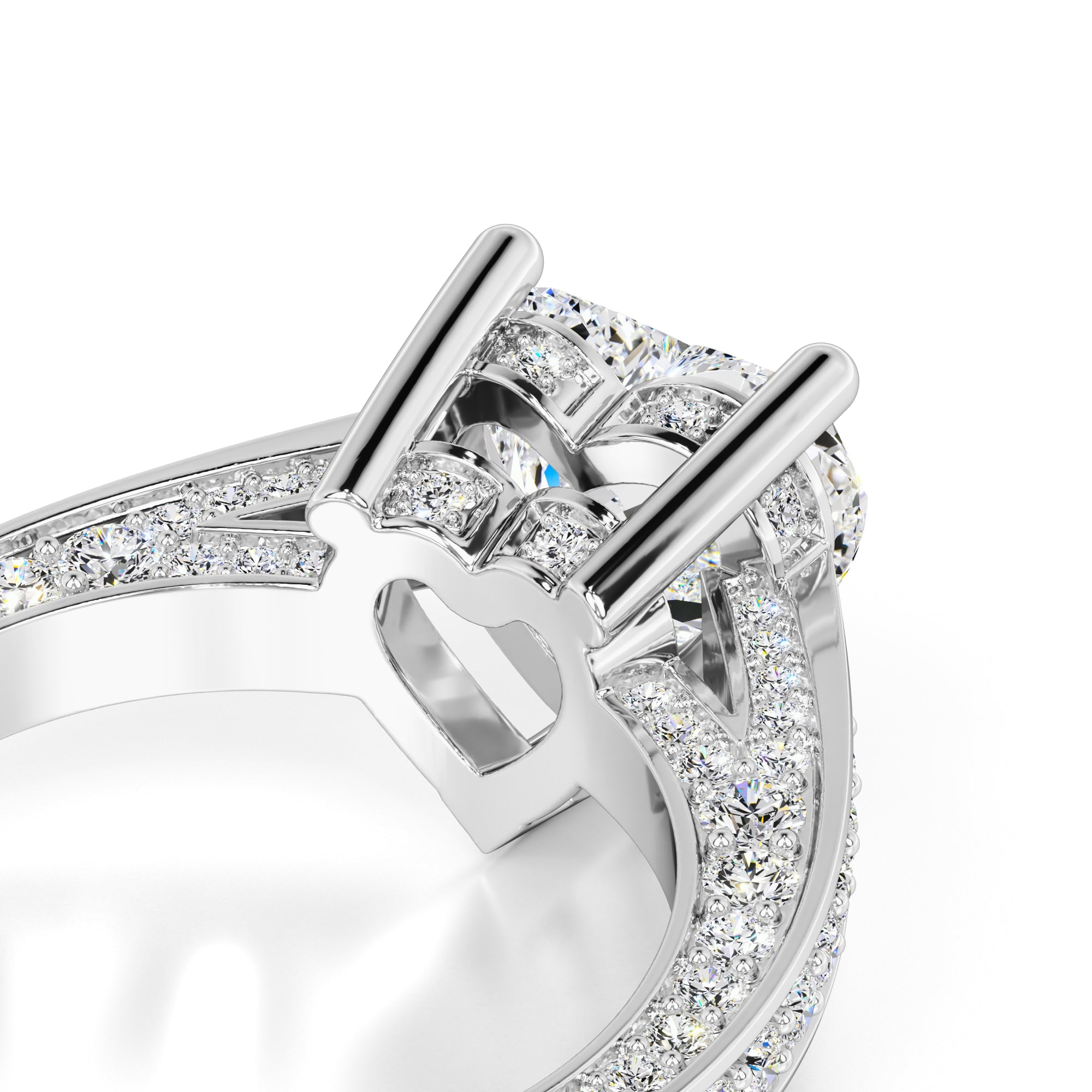 Ellie Moissanite & Lab Grown Diamond Ring | White Gold | 2
