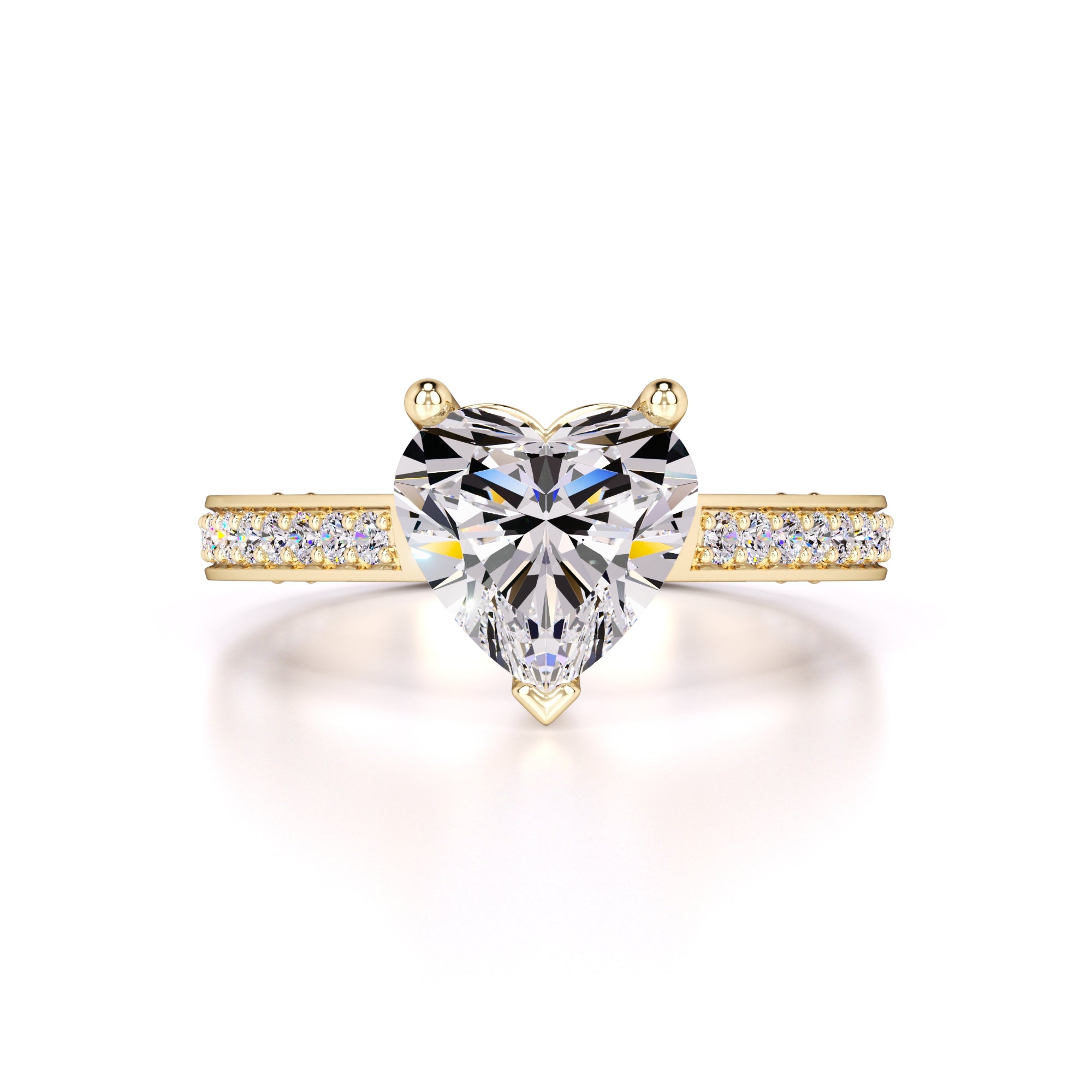 Ellie Moissanite & Lab Grown Diamond Ring | Yellow Gold | 1
