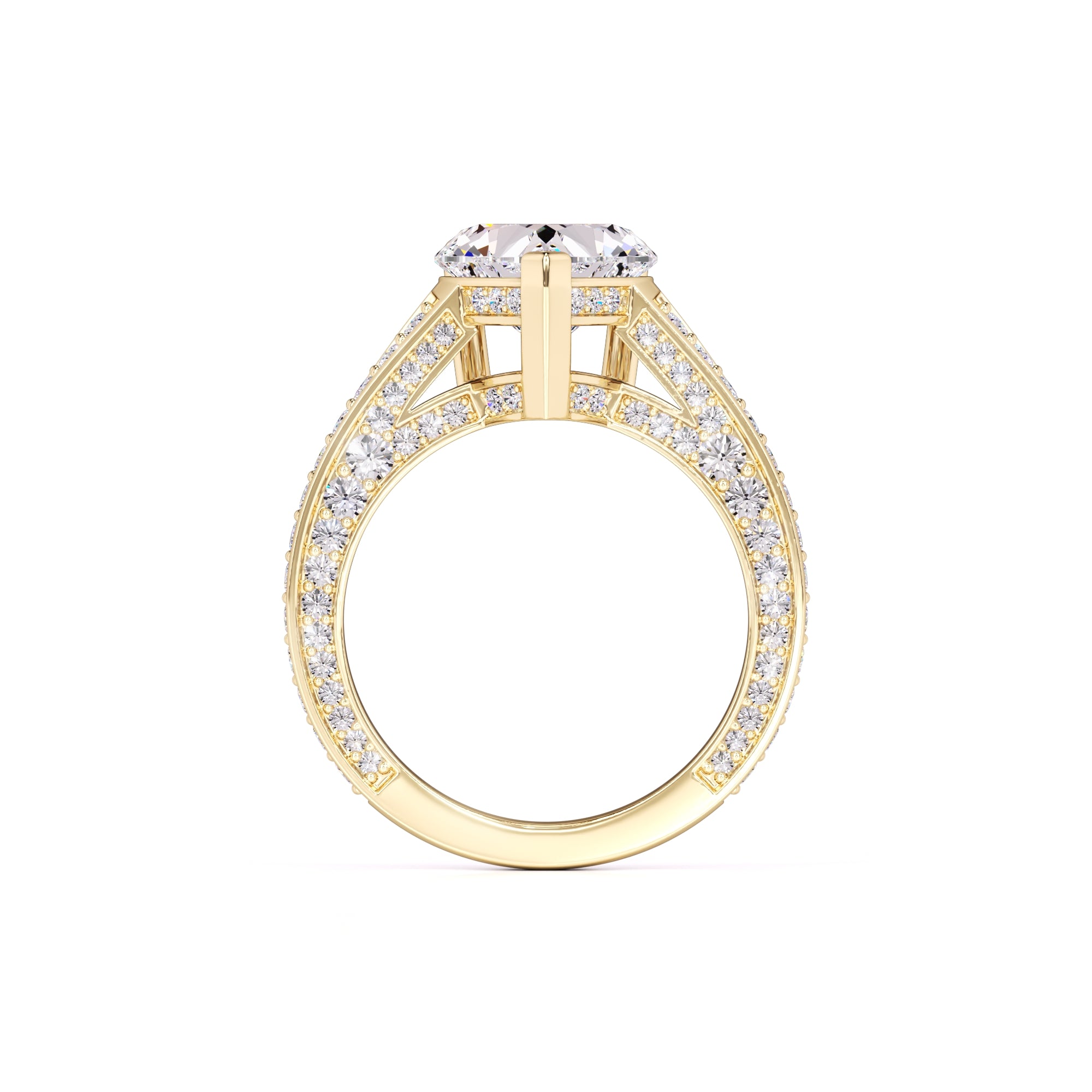 Ellie Moissanite & Lab Grown Diamond Ring | Yellow Gold | 4