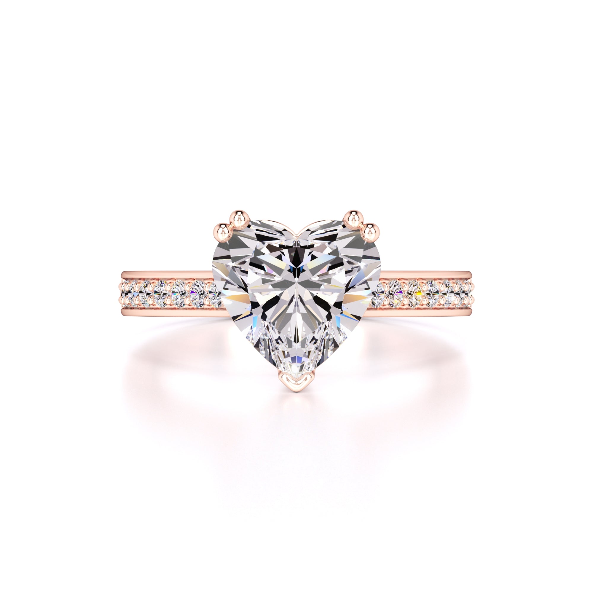 Amber Moissanite & Lab Grown Diamond Ring | Rose Gold | 1
