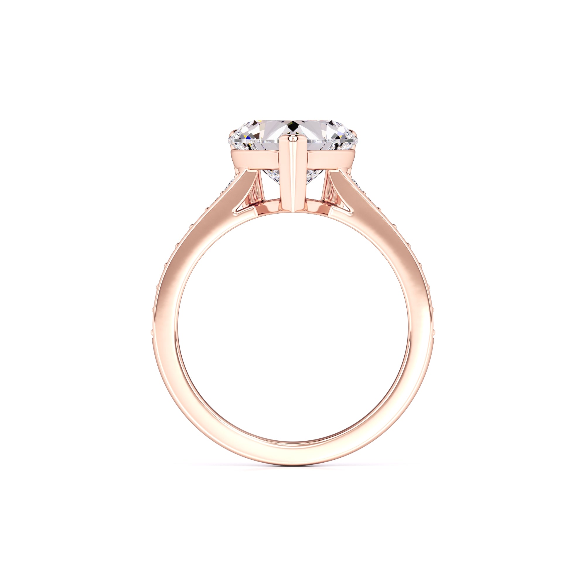 Amber Moissanite & Lab Grown Diamond Ring | Rose Gold | 4