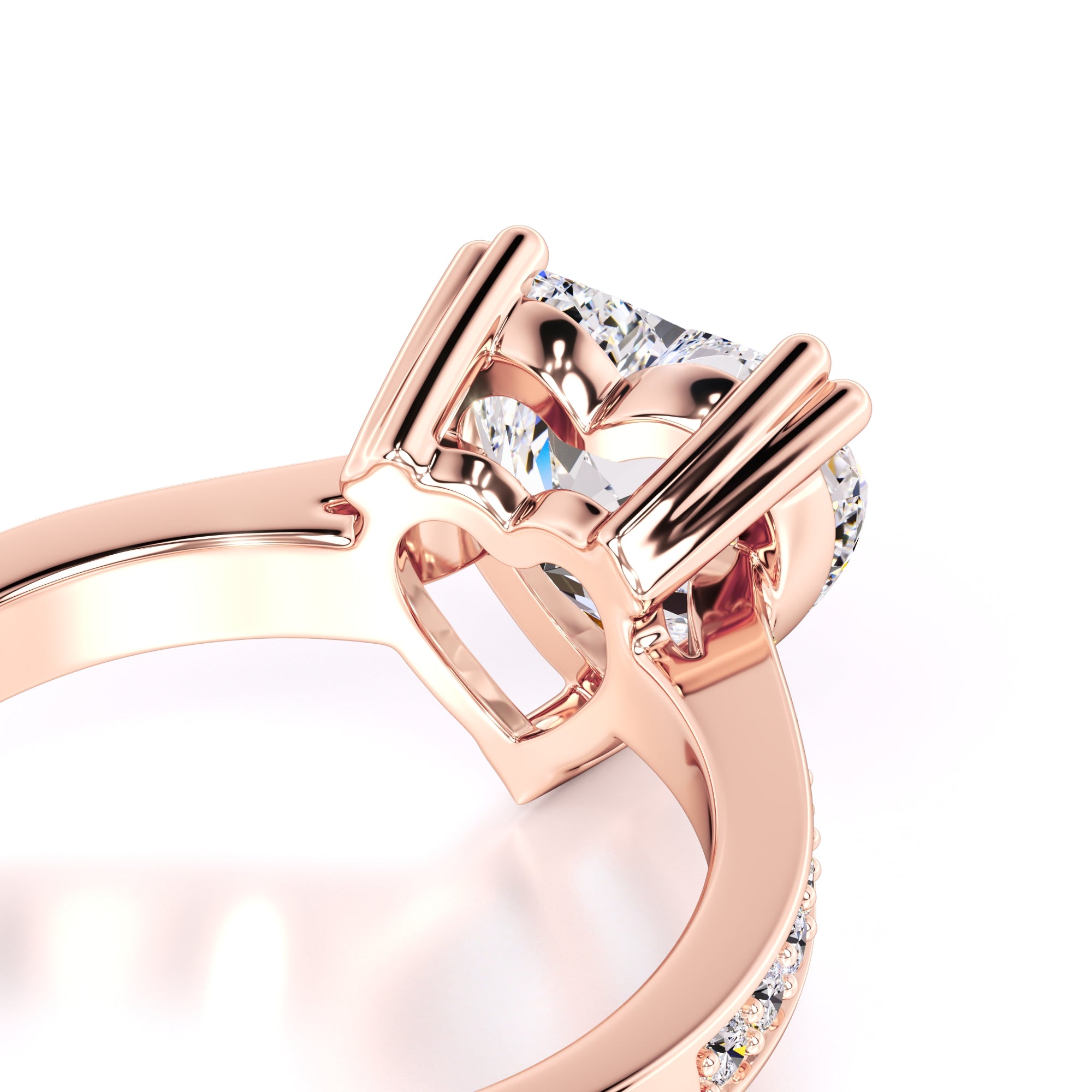 Amber Moissanite & Lab Grown Diamond Ring | Rose Gold | 2