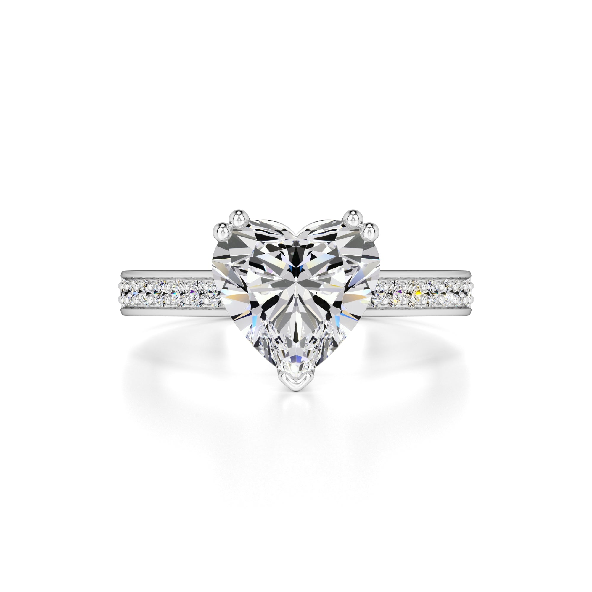 Amber Moissanite & Lab Grown Diamond Ring | White Gold | 1