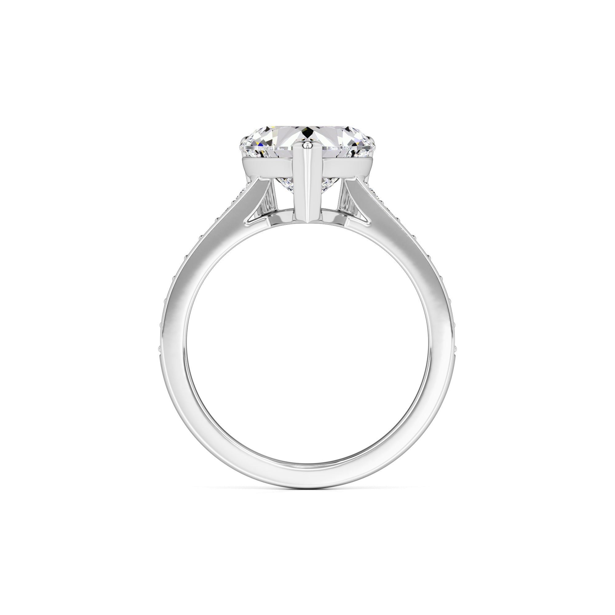 Amber Moissanite & Lab Grown Diamond Ring | White Gold | 4