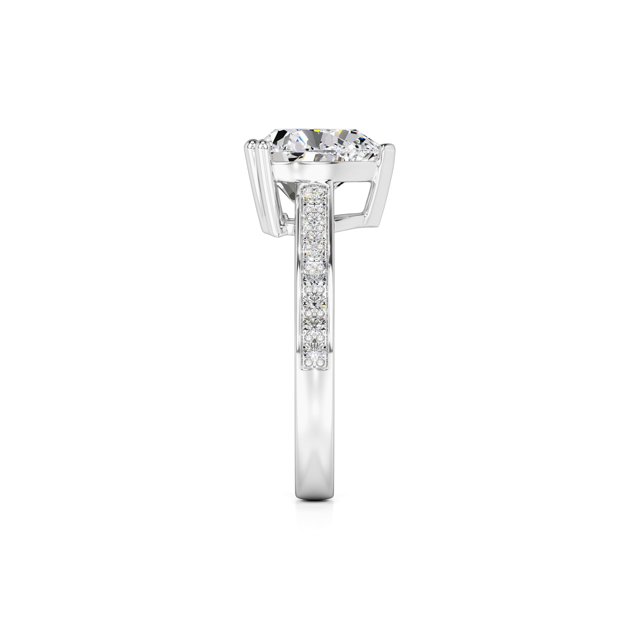 Amber Lab Grown Diamond Ring | White Gold | 4