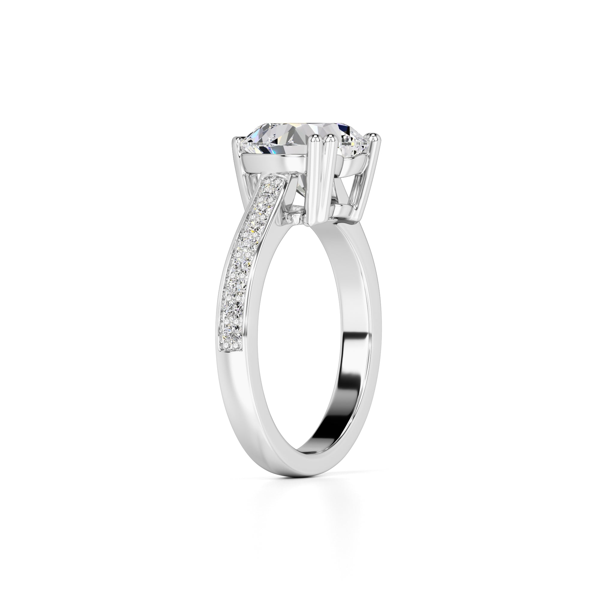 Amber Lab Grown Diamond Ring | White Gold | 3