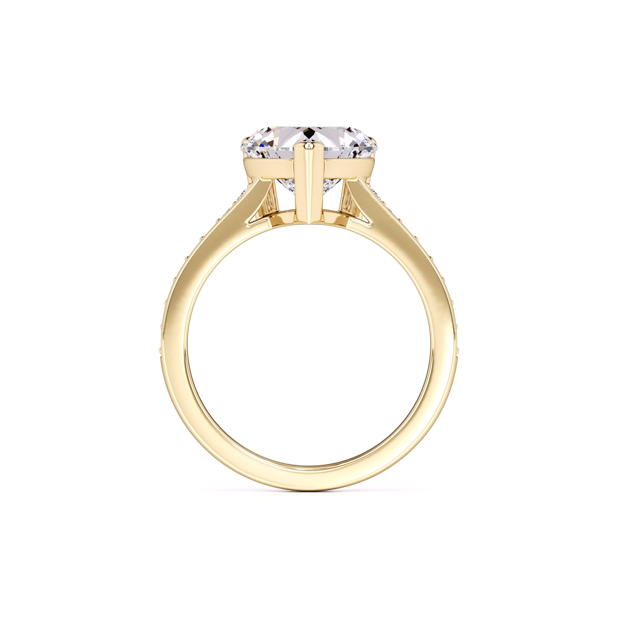 Amber Moissanite & Lab Grown Diamond Ring | Yellow Gold | 4