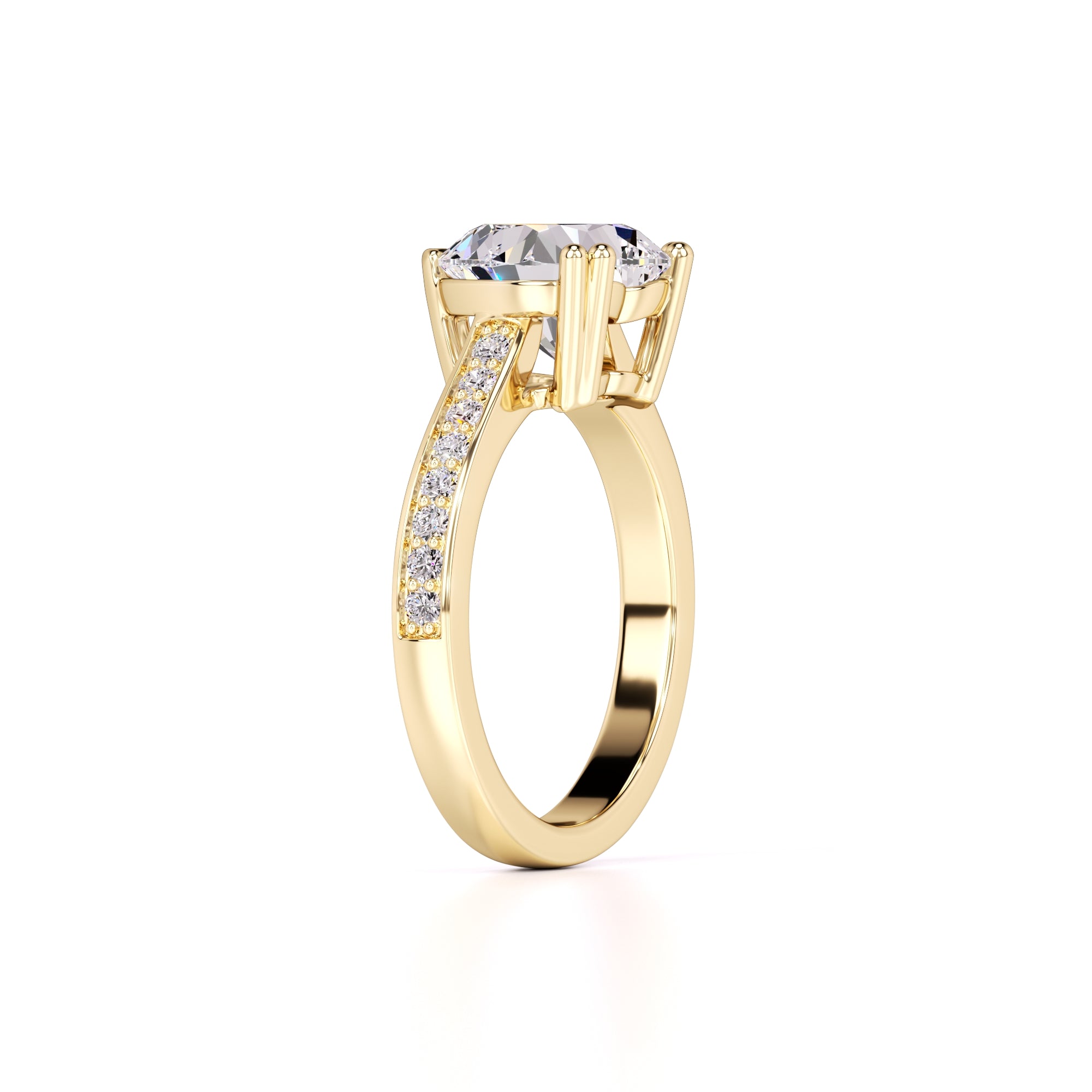 Amber Lab Grown Diamond Ring | Yellow Gold | 3