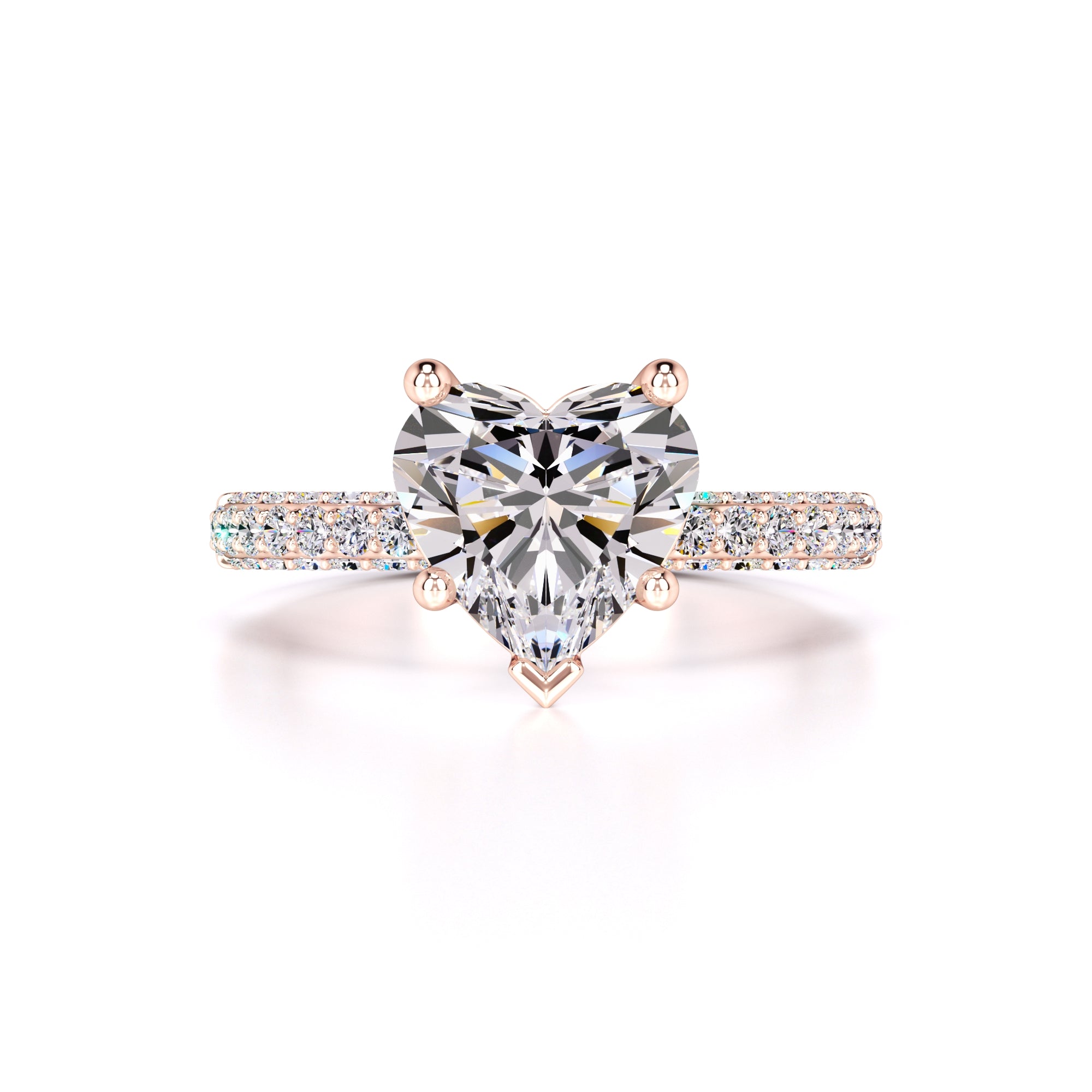 Emma Moissanite & Lab Grown Diamond Ring | Rose Gold | 1
