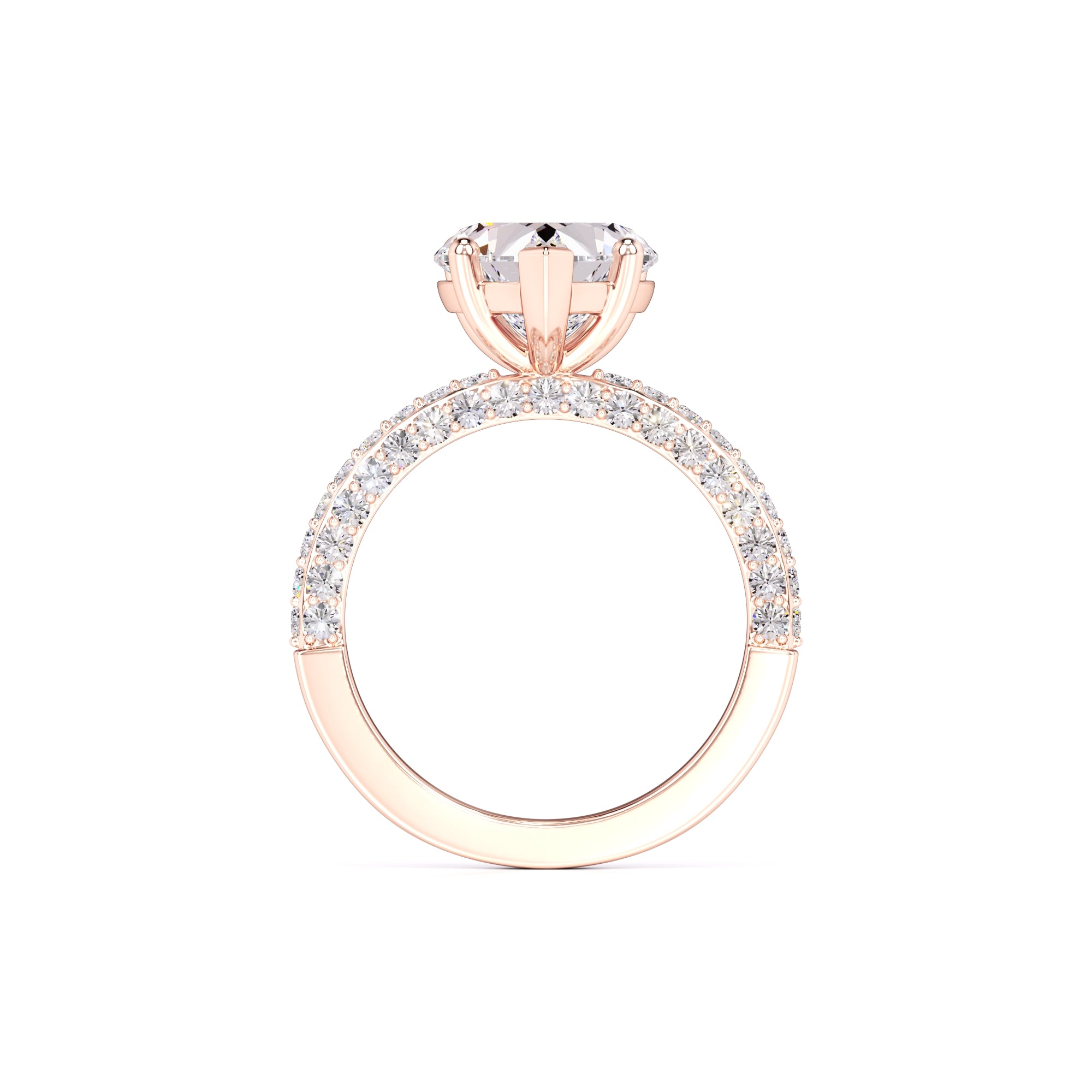 Emma Moissanite & Lab Grown Diamond Ring | Rose Gold | 4