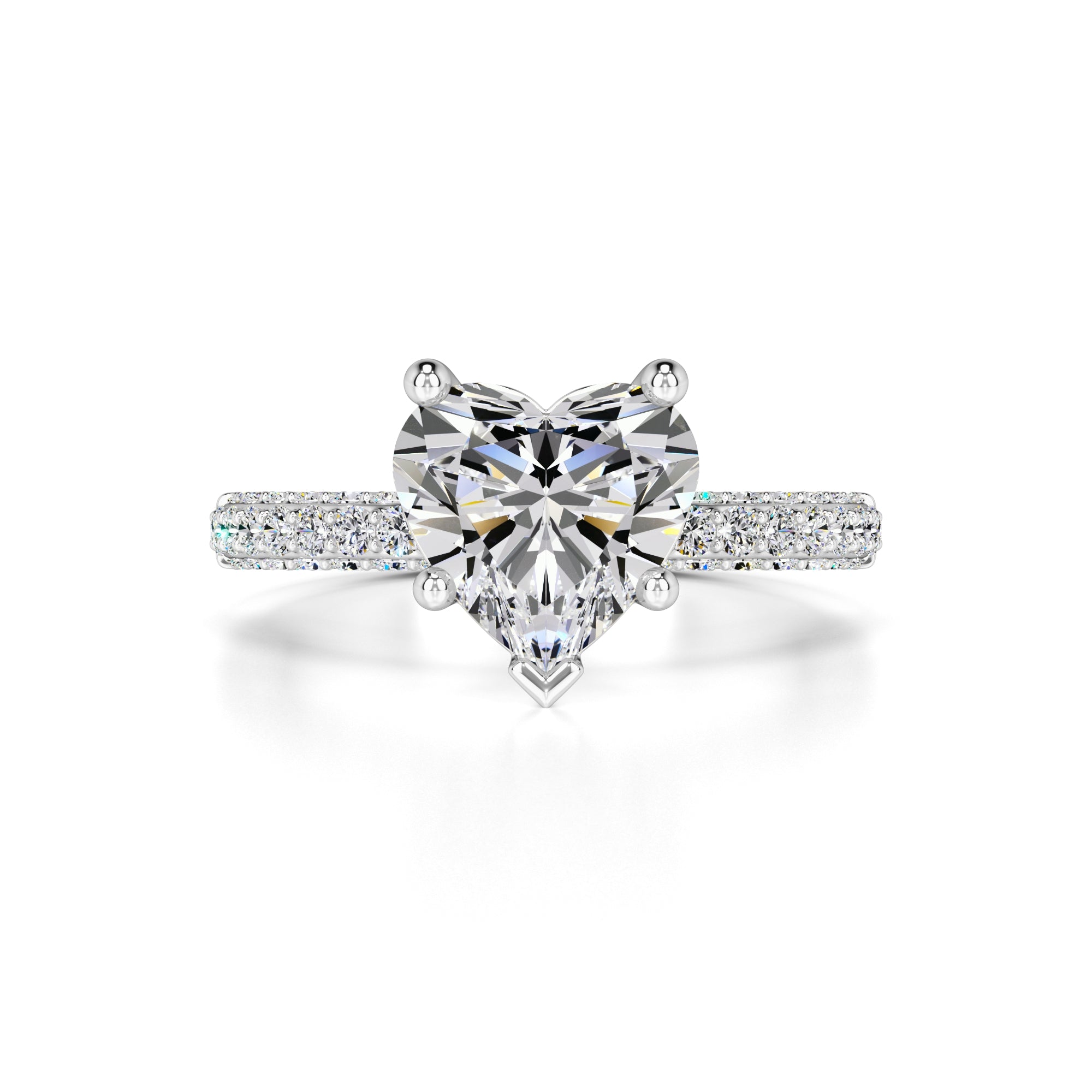 Emma Moissanite & Lab Grown Diamond Ring | White Gold | 1