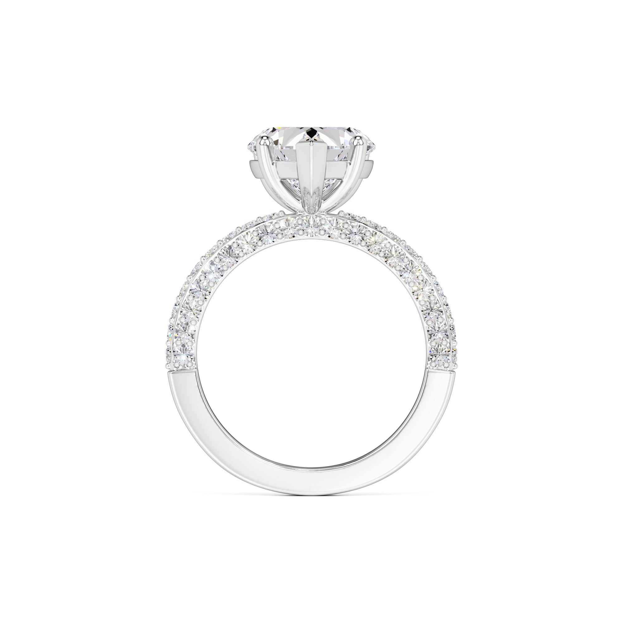 Emma Moissanite & Lab Grown Diamond Ring | White Gold | 4