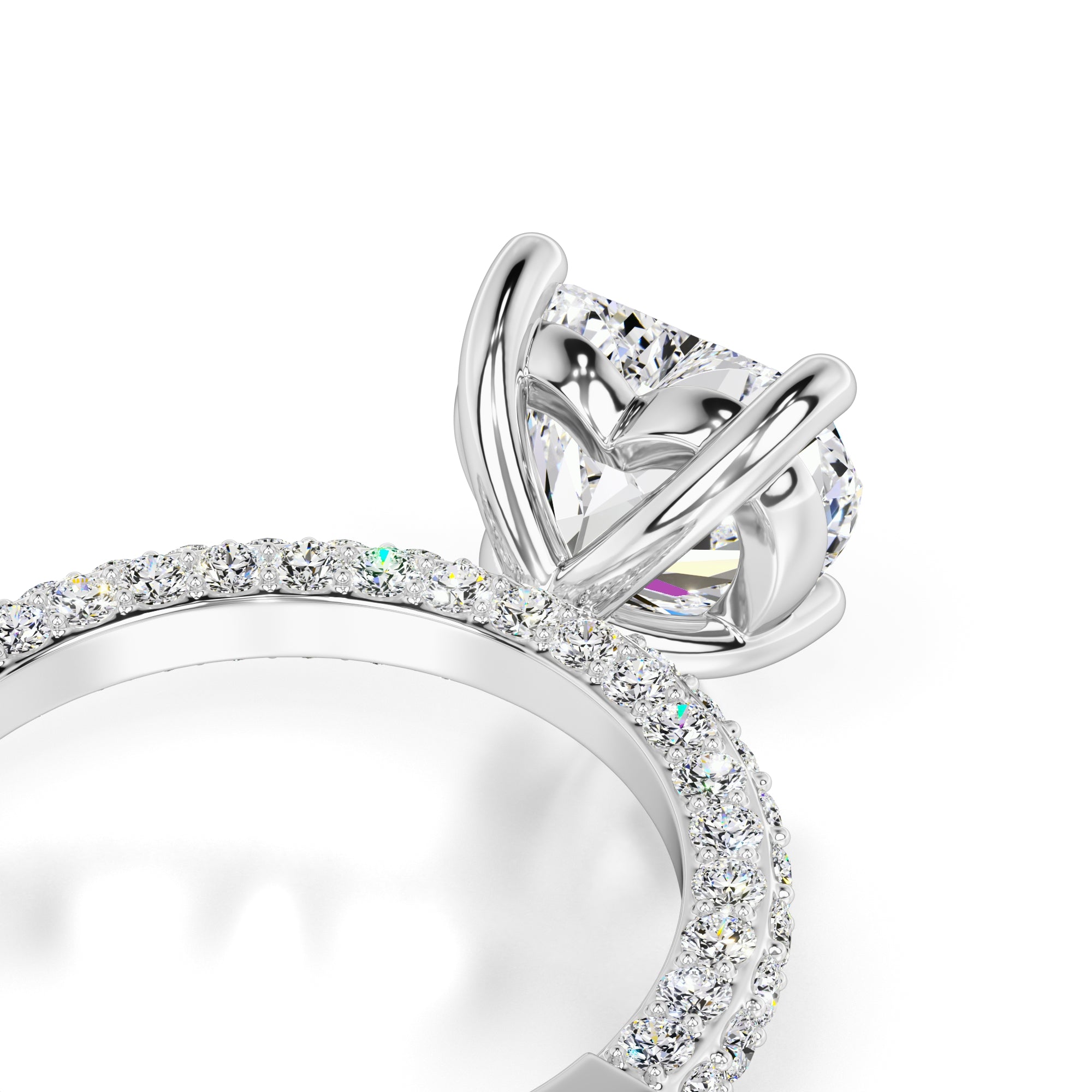 Emma Moissanite & Lab Grown Diamond Ring | White Gold | 2