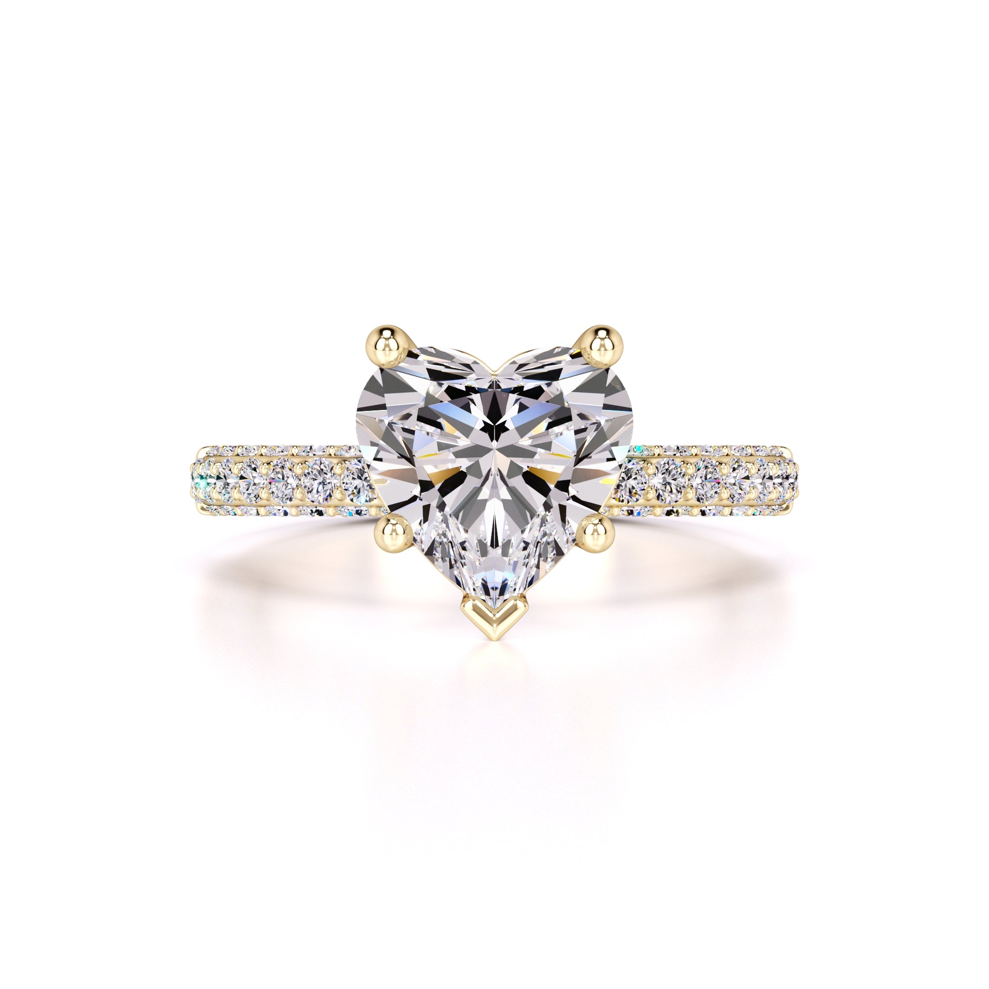 Emma Moissanite & Lab Grown Diamond Ring | Yellow Gold | 1