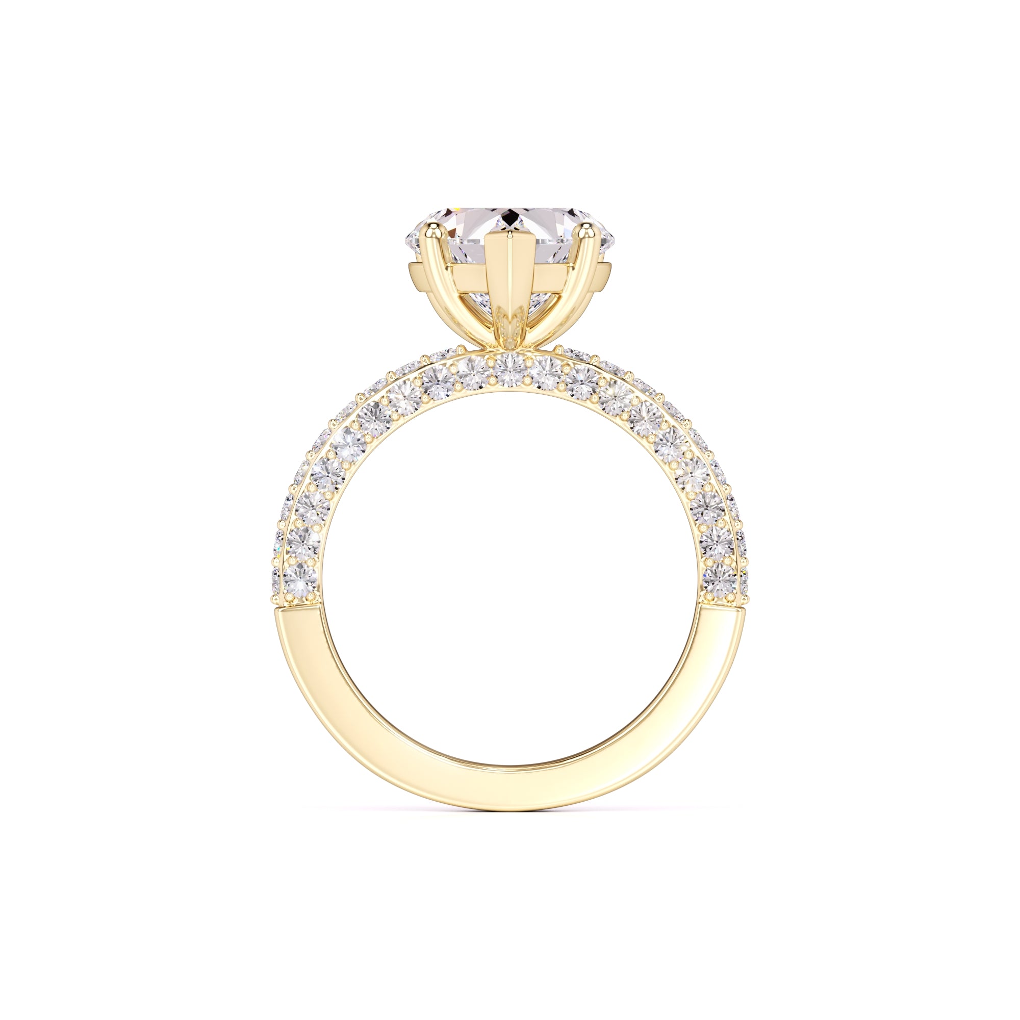 Emma Moissanite & Lab Grown Diamond Ring | Yellow Gold | 4