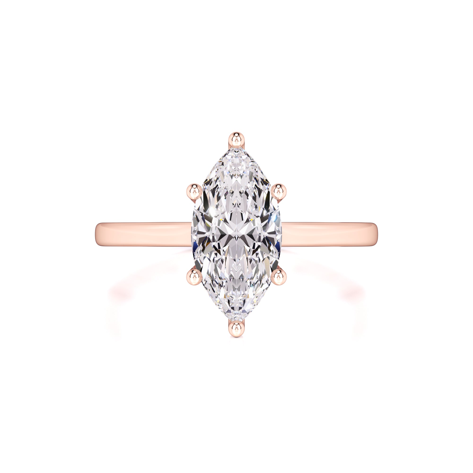 Marina Moissanite & Lab Grown Diamond Ring | Rose Gold | 1