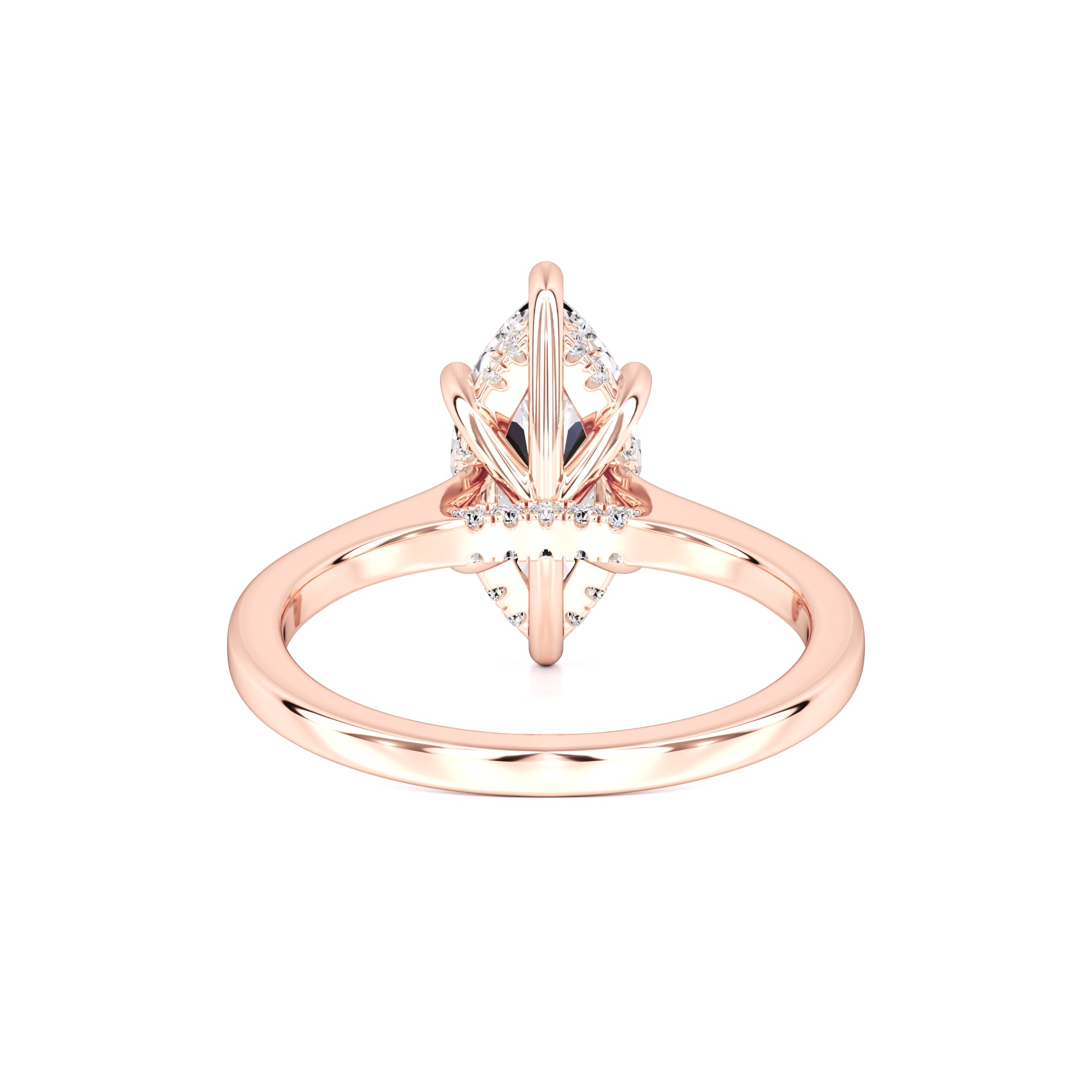 Marina Moissanite & Lab Grown Diamond Ring | Rose Gold | 3
