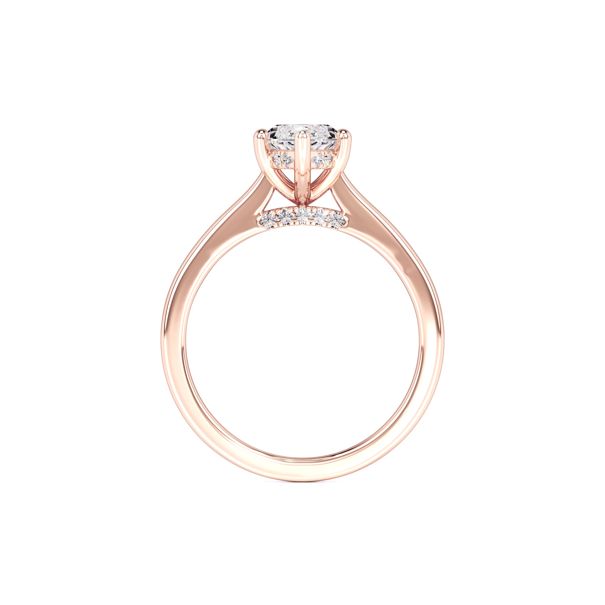 Marina Moissanite & Lab Grown Diamond Ring | Rose Gold | 4